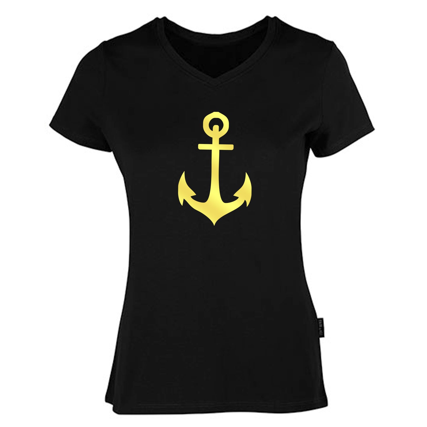 Damen V-Neck T-Shirt/ 100% Bio-BW / Motiv: Anker