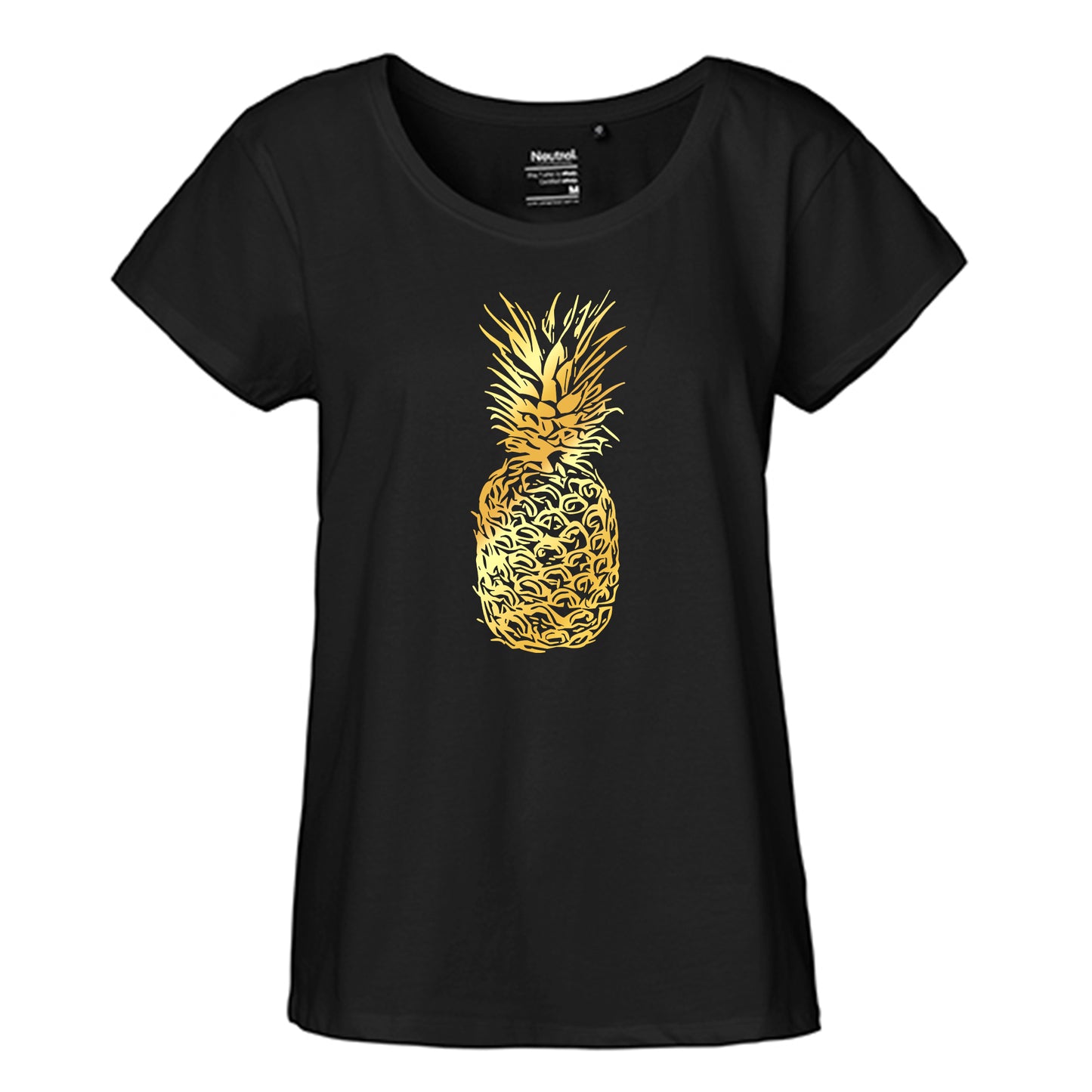 FairTrade Loose Fit Damen T-Shirt 'Ananas' Bio-Baumwolle