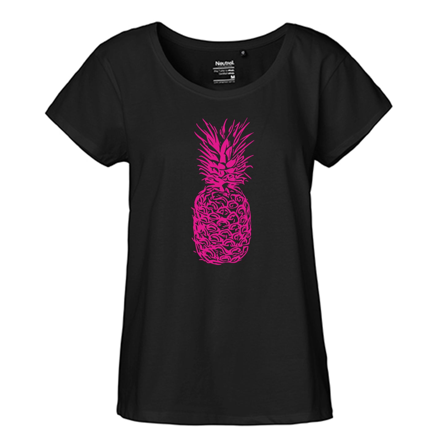 FairTrade Loose Fit Damen T-Shirt 'Ananas' Bio-Baumwolle