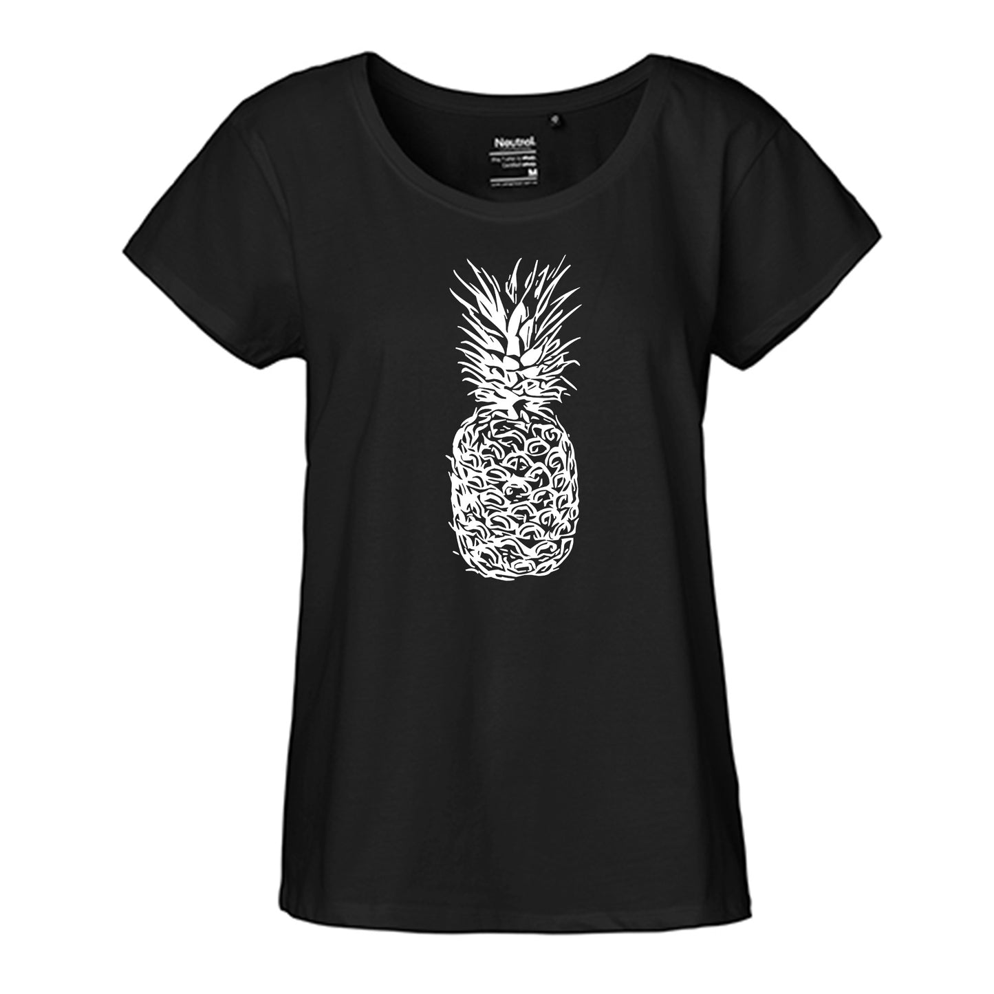 FairTrade Loose Fit Damen T-Shirt 'Ananas' Bio-Baumwolle