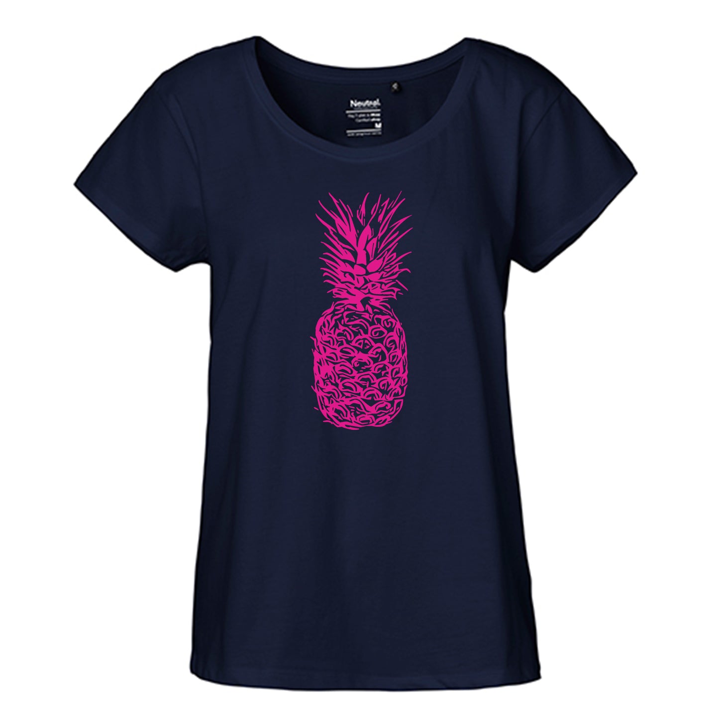 FairTrade Loose Fit Damen T-Shirt 'Ananas' Bio-Baumwolle