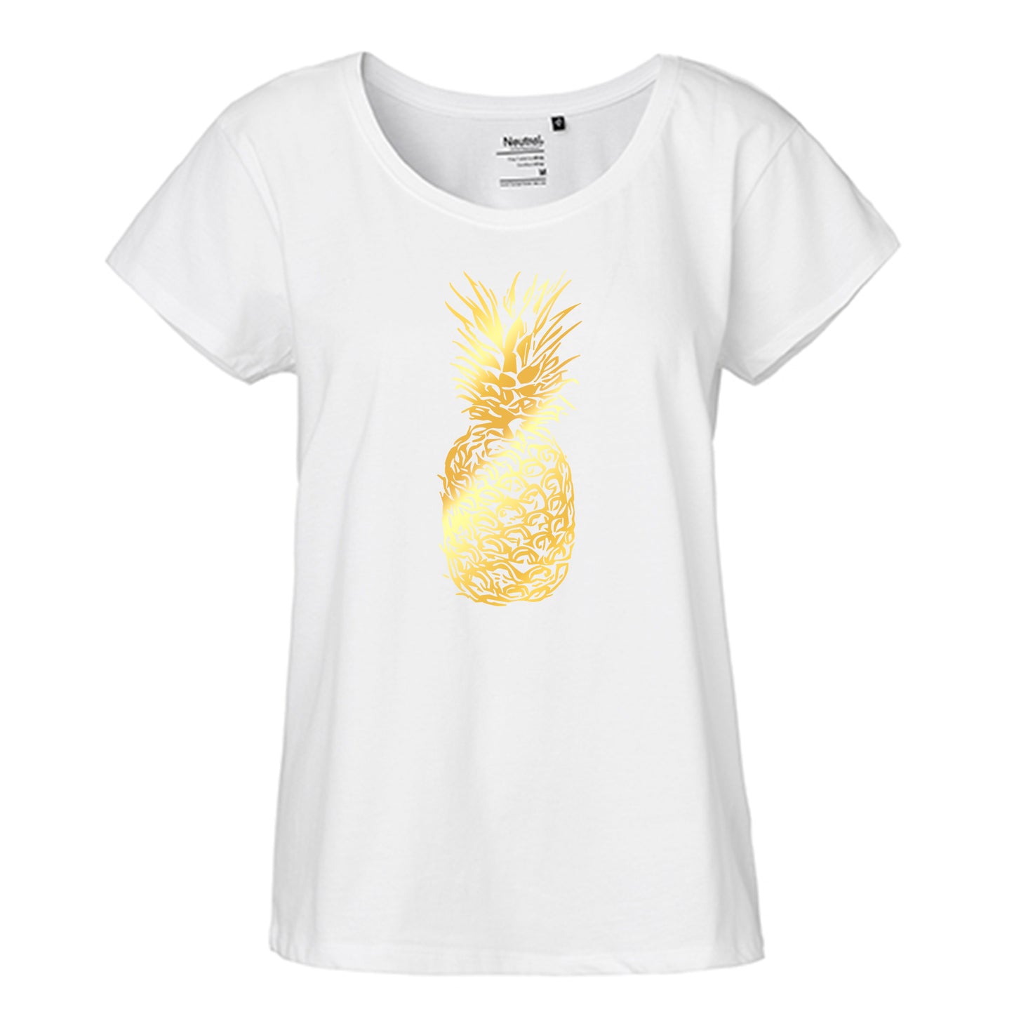 FairTrade Loose Fit Damen T-Shirt 'Ananas' Bio-Baumwolle