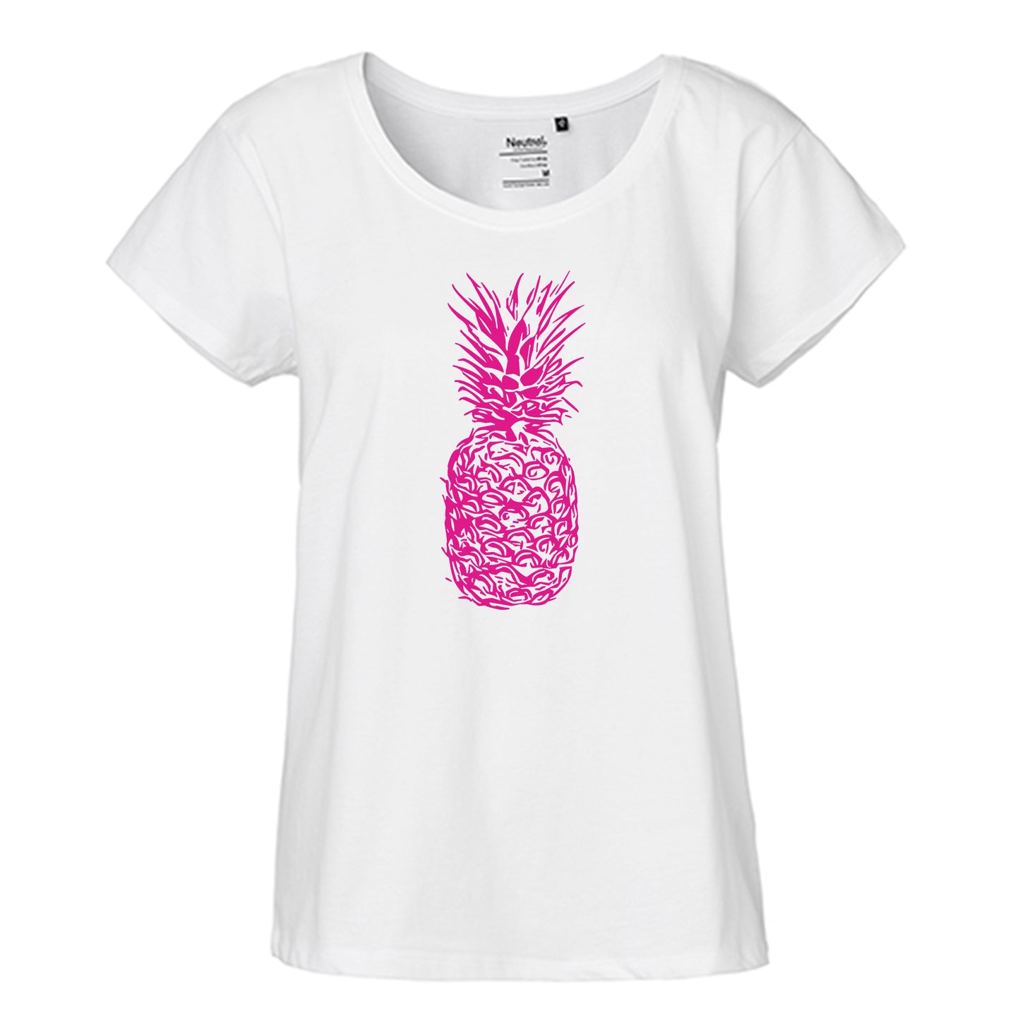 FairTrade Loose Fit Damen T-Shirt 'Ananas' Bio-Baumwolle