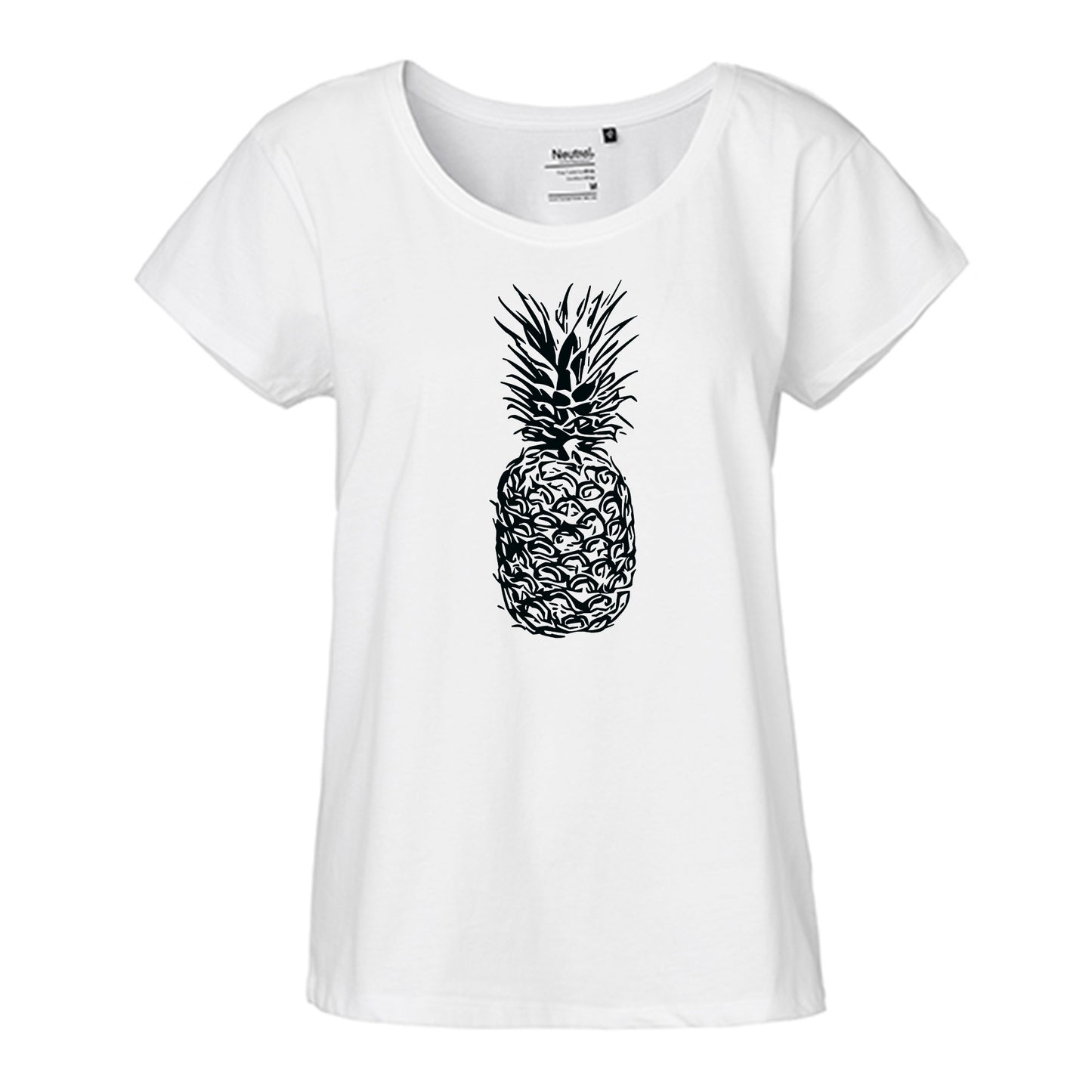 FairTrade Loose Fit Damen T-Shirt 'Ananas' Bio-Baumwolle