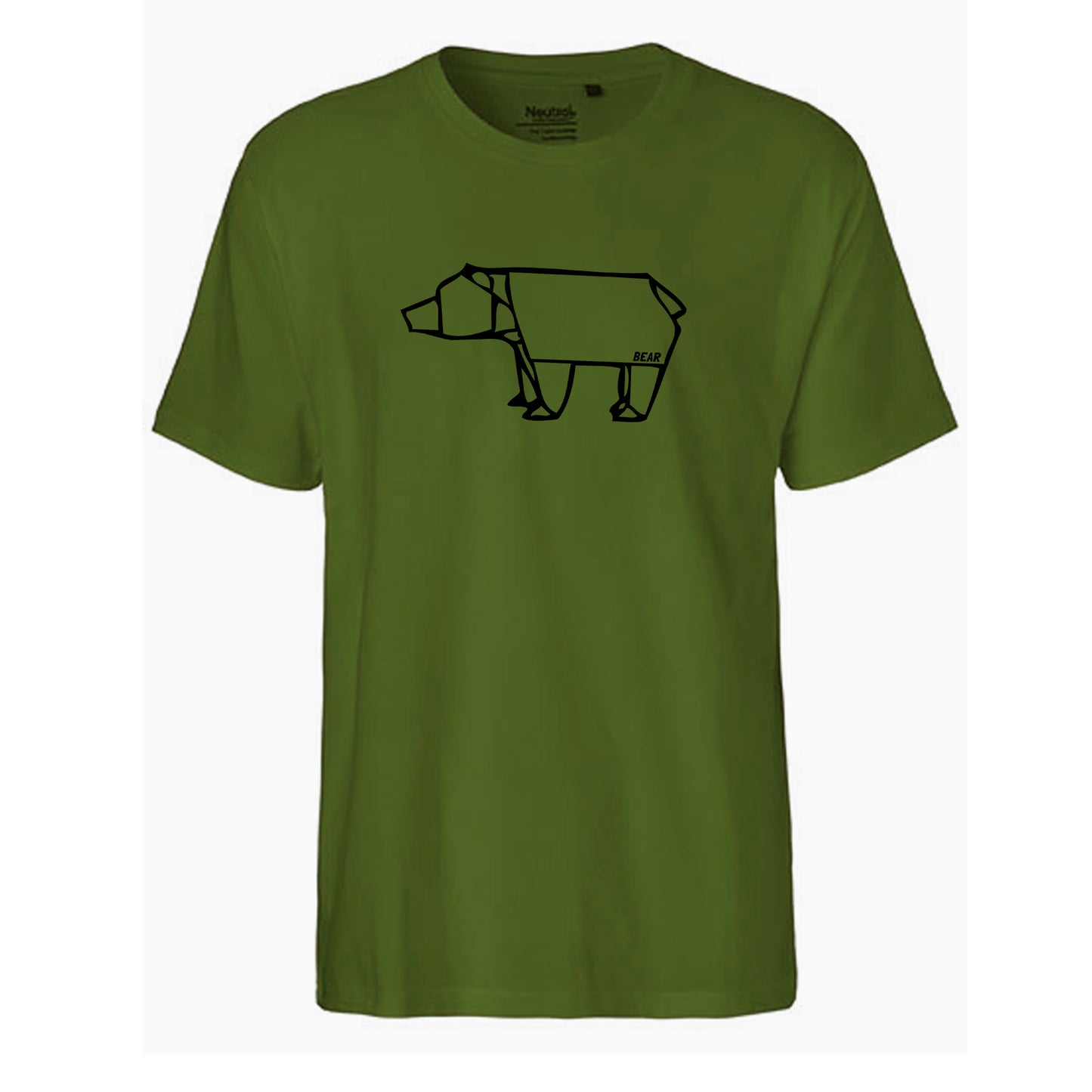 FairTrade men's t-shirt 'Bear - origami' organic cotton