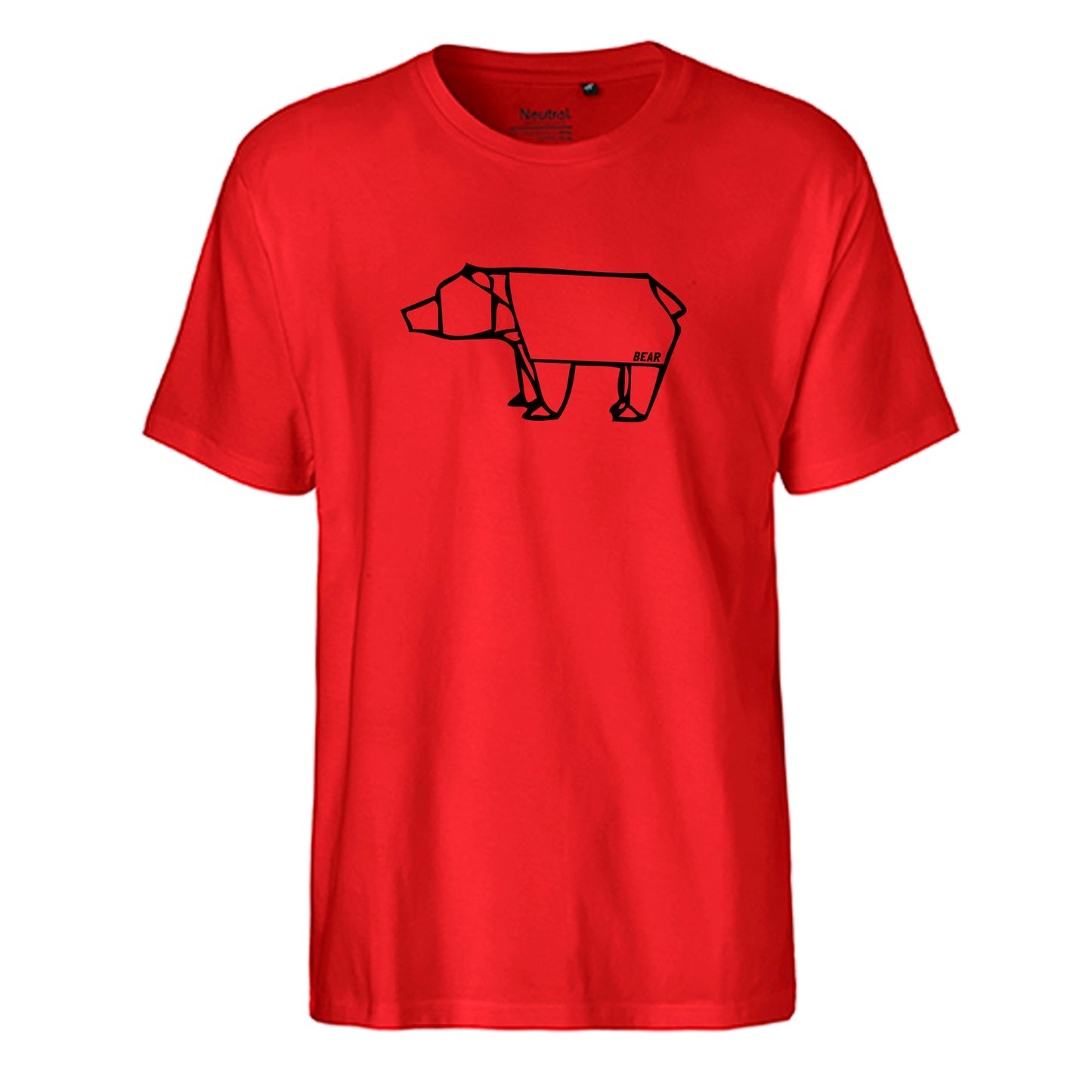 FairTrade men's t-shirt 'Bear - origami' organic cotton