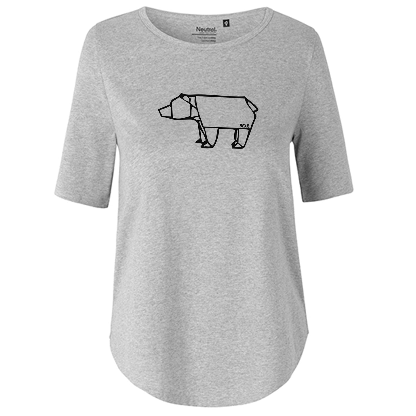 T-Shirt Damen FairTrade Oversized Half Sleeve "Bear origami"
