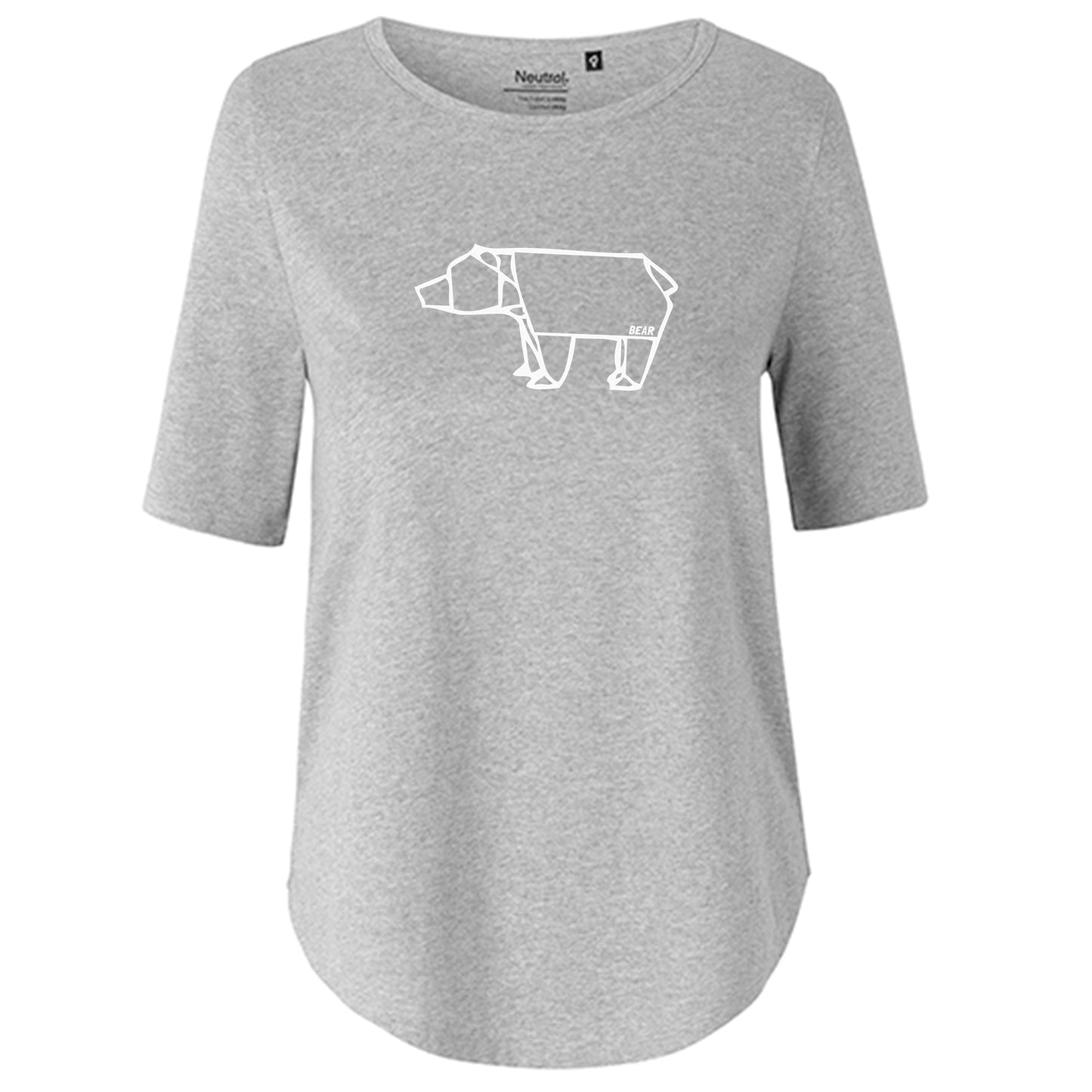 T-Shirt Damen FairTrade Oversized Half Sleeve "Bear origami"