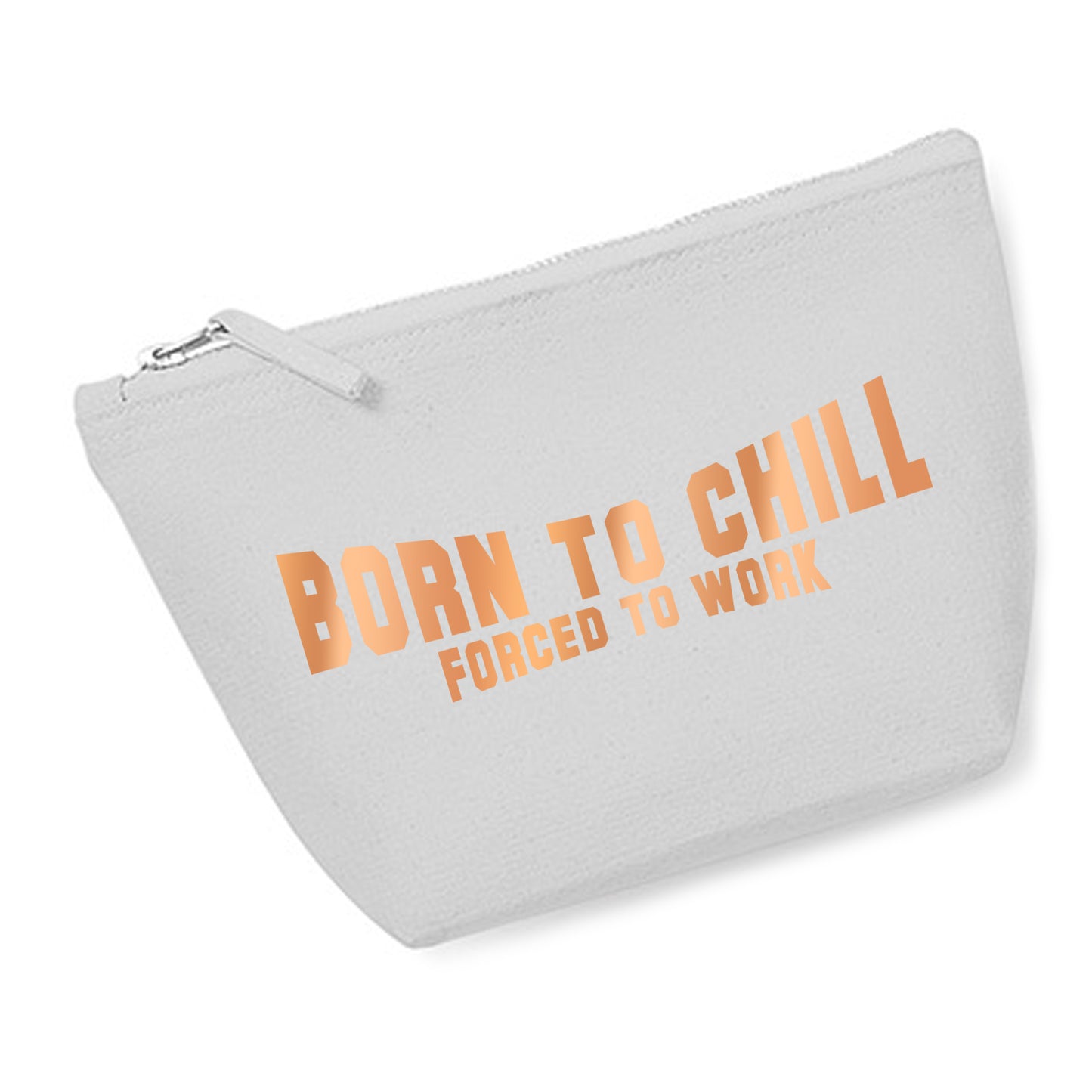 Kosmetiktasche (M) 'Born to chill Forced to work' Baumwoll Canvas