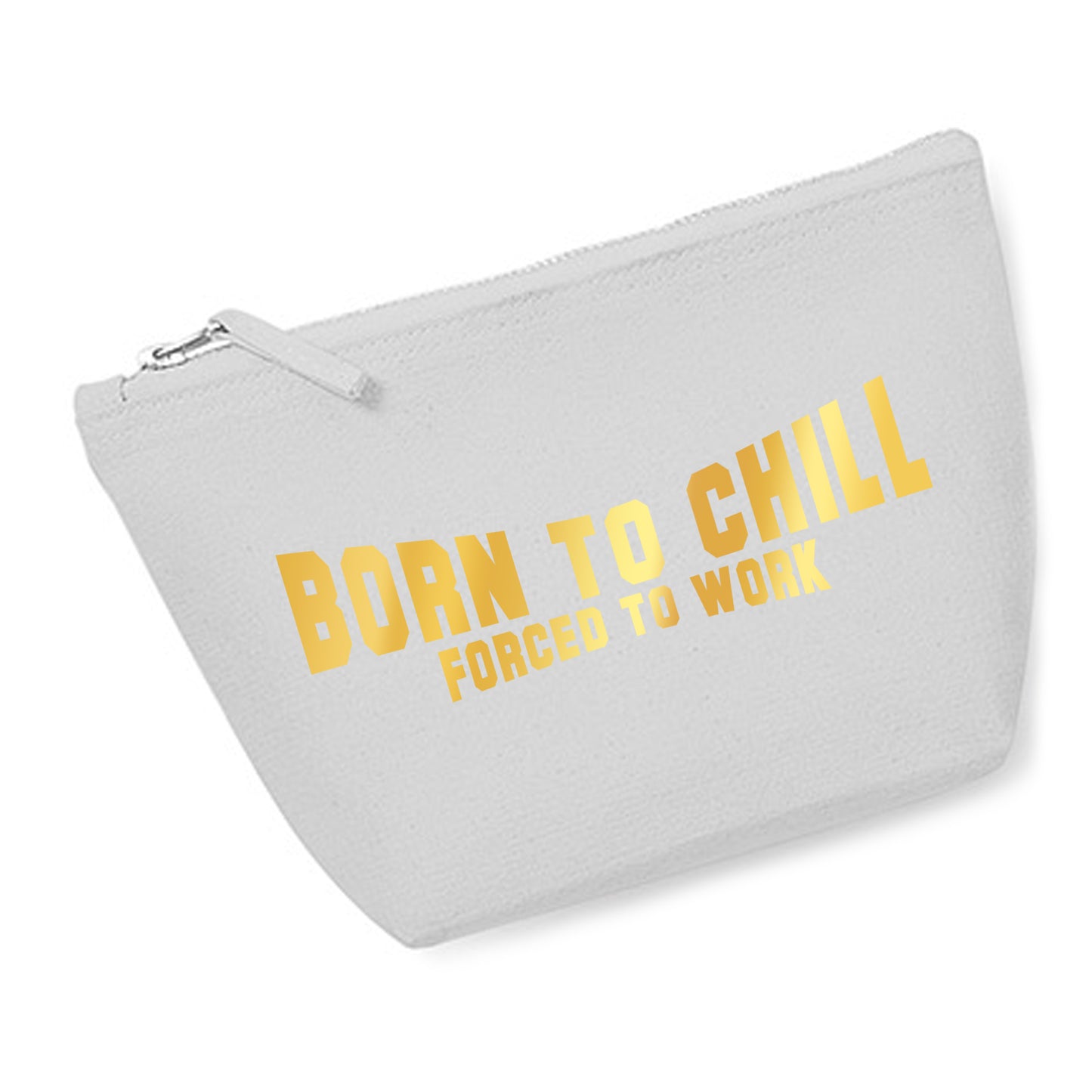 Kosmetiktasche (M) 'Born to chill Forced to work' Baumwoll Canvas