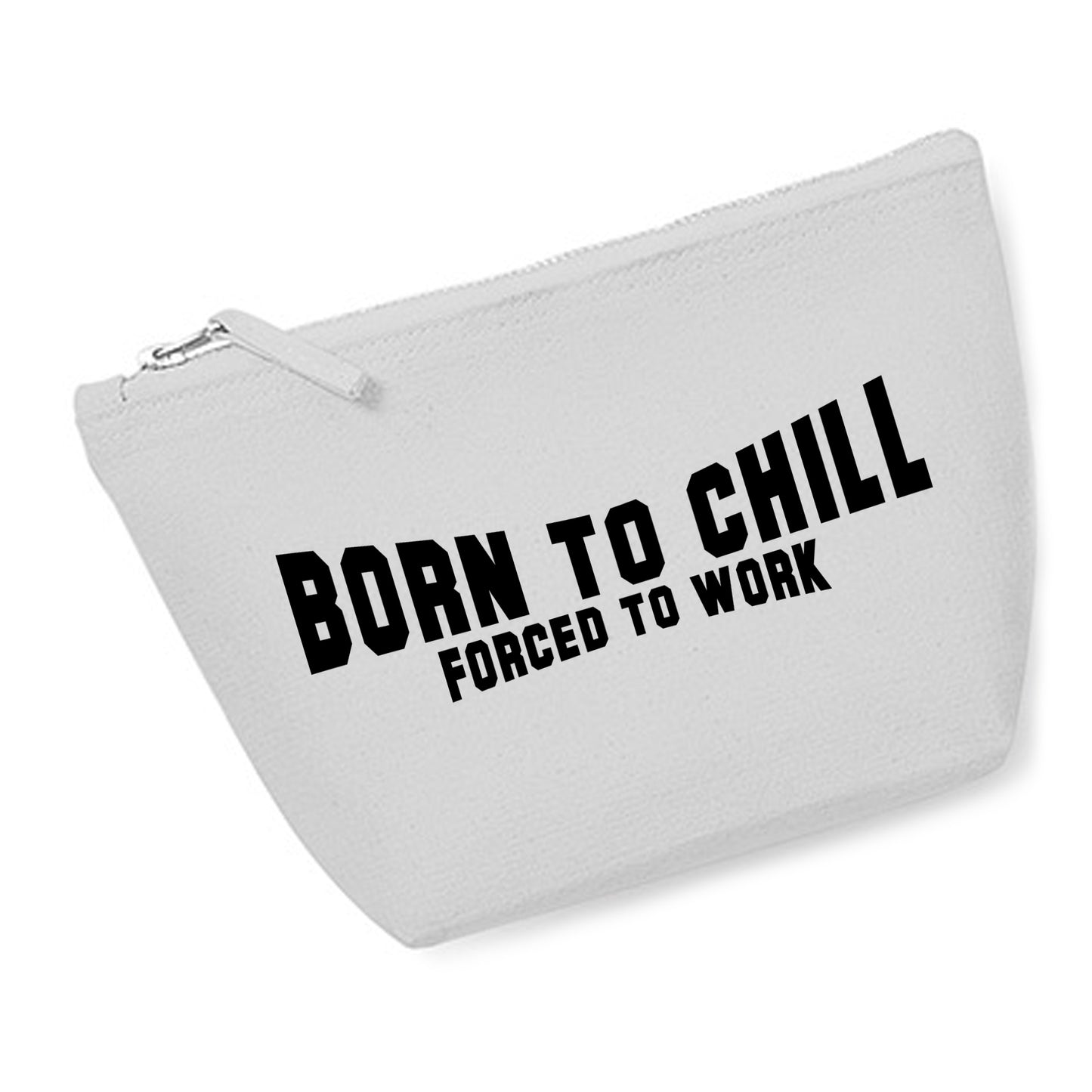 Kosmetiktasche (M) 'Born to chill Forced to work' Baumwoll Canvas