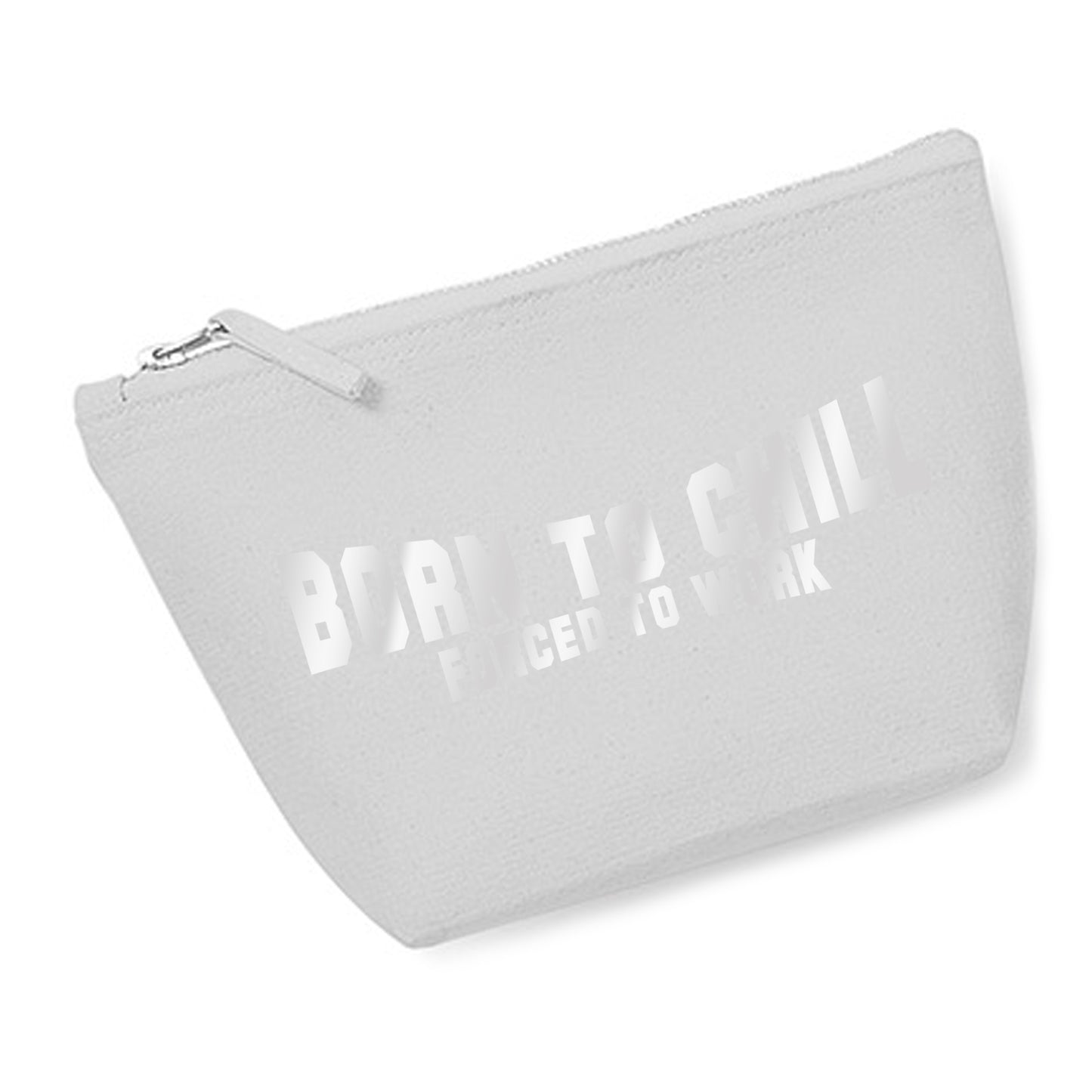 Kosmetiktasche (M) 'Born to chill Forced to work' Baumwoll Canvas