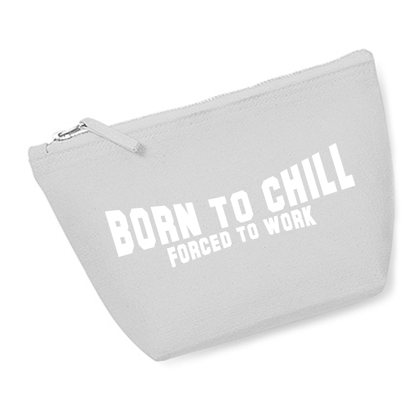 Kosmetiktasche (M) 'Born to chill Forced to work' Baumwoll Canvas