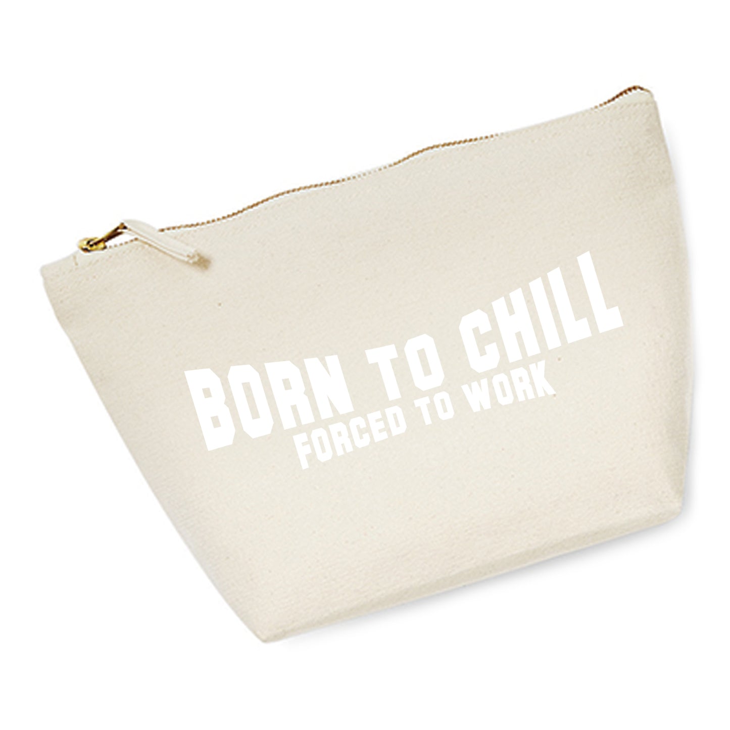 Kosmetiktasche (M) 'Born to chill Forced to work' Baumwoll Canvas