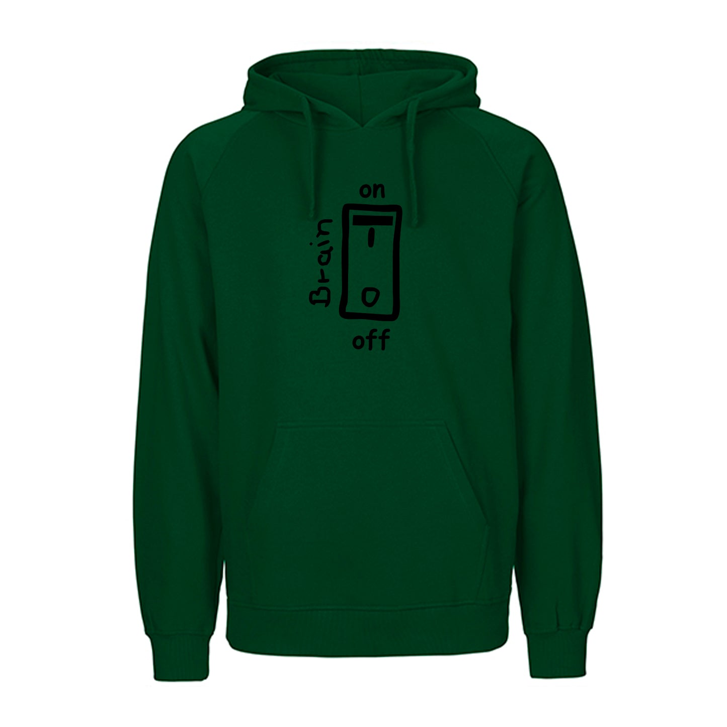 FairTrade hoodie/hoodie 'Brain on/off' 100% organic cotton