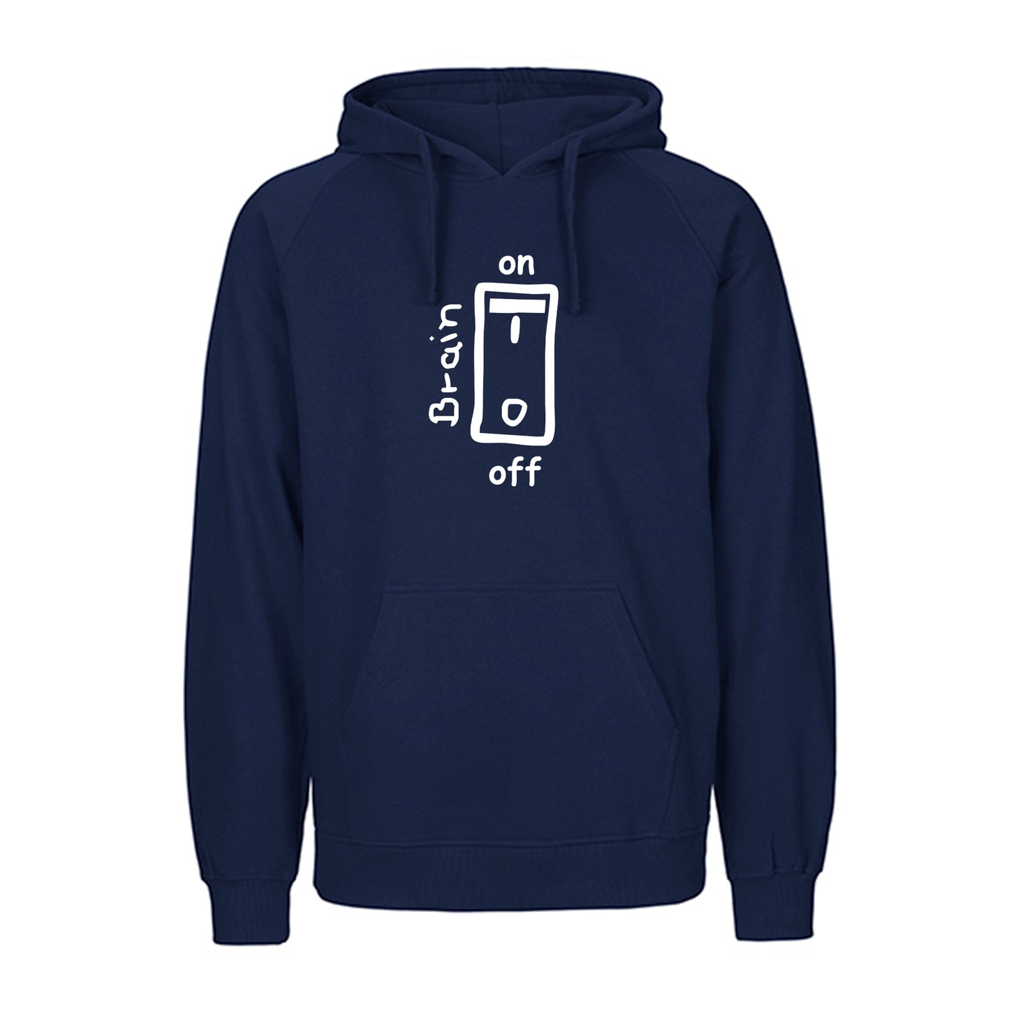 FairTrade hoodie/hoodie 'Brain on/off' 100% organic cotton