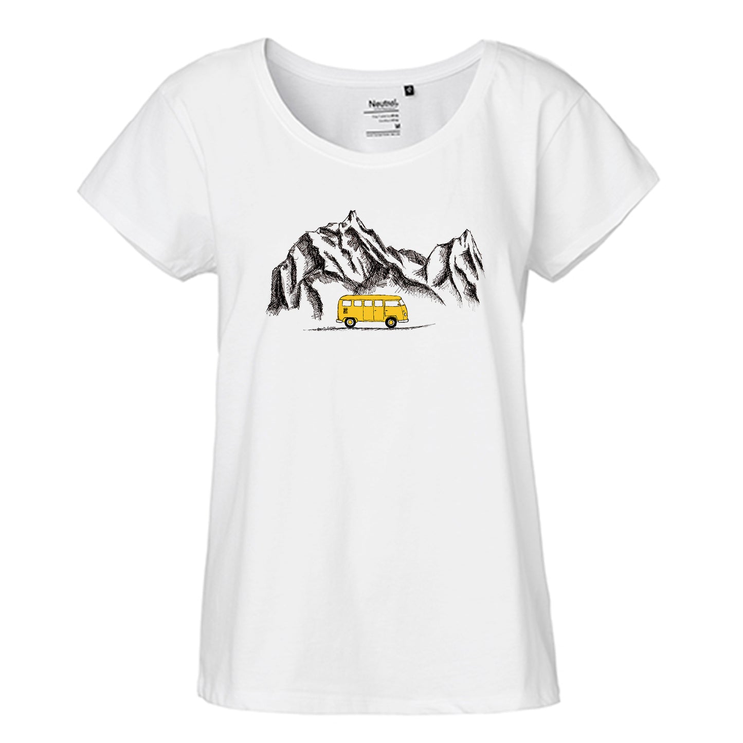 FairTrade Loose Fit | Oversize | Damen T-Shirt 'Camper Bulli' Bio-Baumwolle