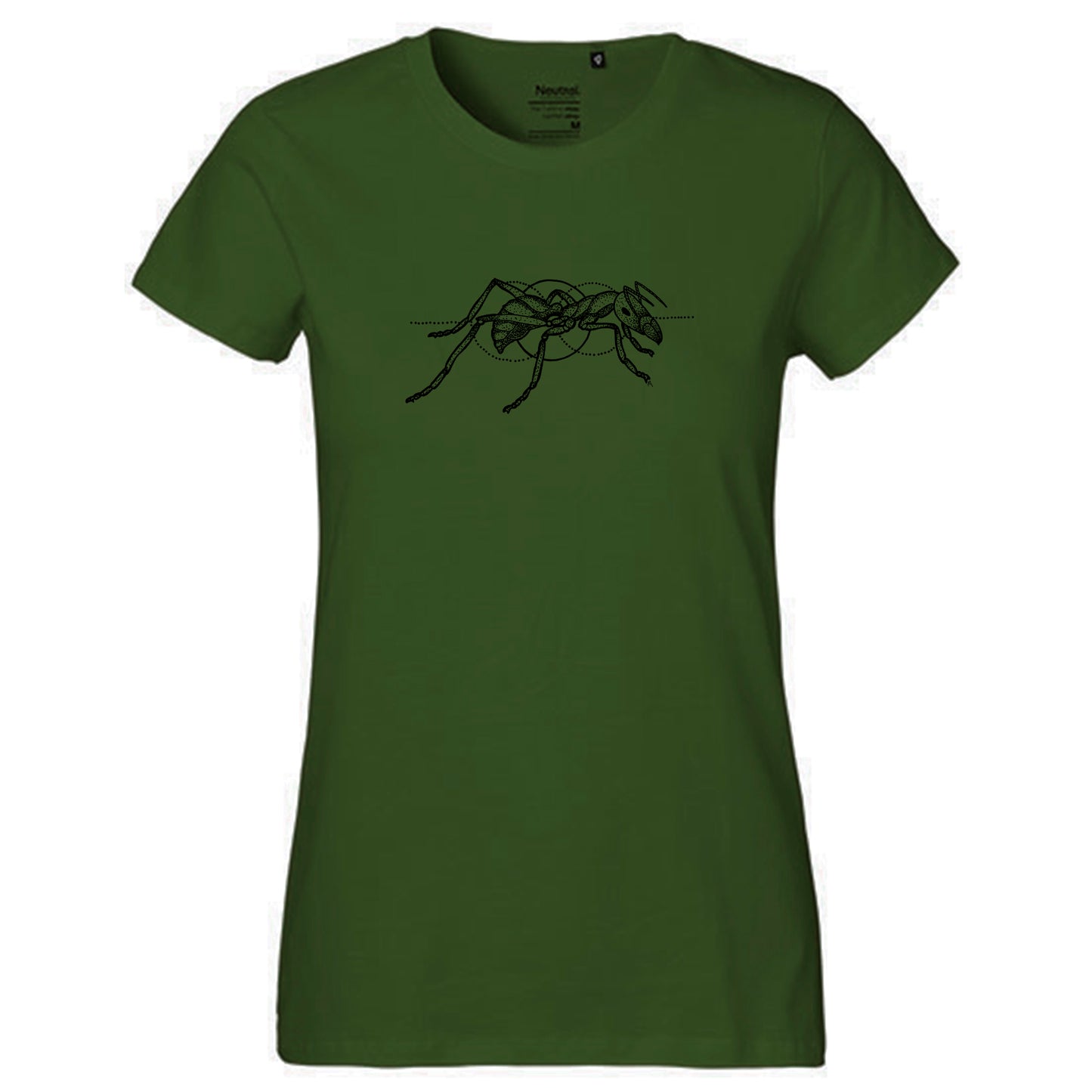 Fair-trade women's t-shirt 'Ant drawn' 100% organic cotton