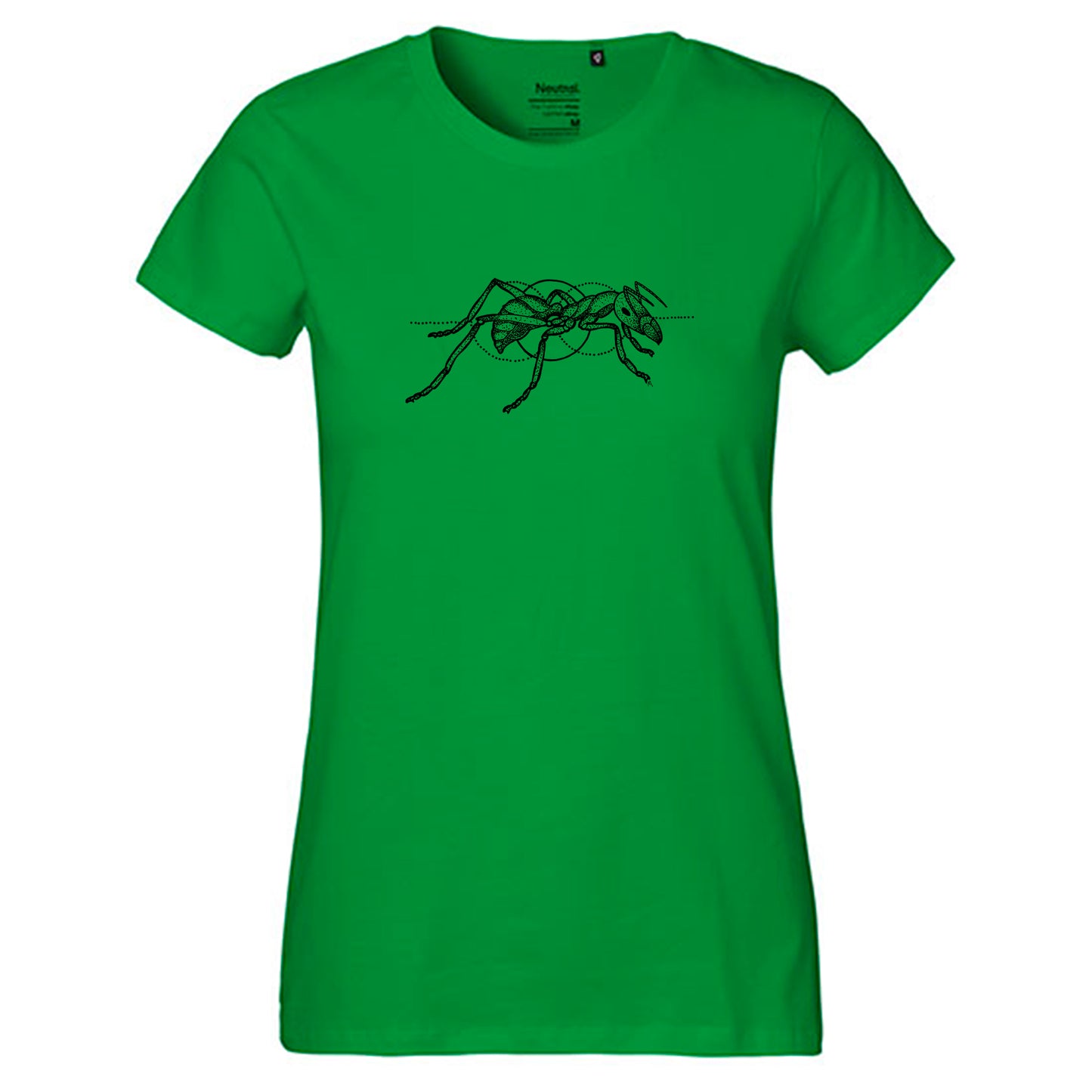 Fair-trade women's t-shirt 'Ant drawn' 100% organic cotton