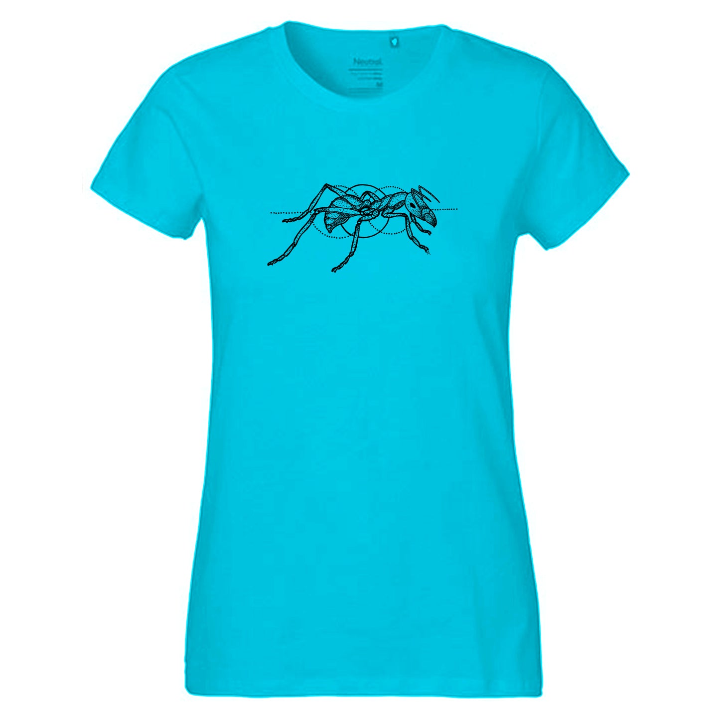 Fair-trade women's t-shirt 'Ant drawn' 100% organic cotton