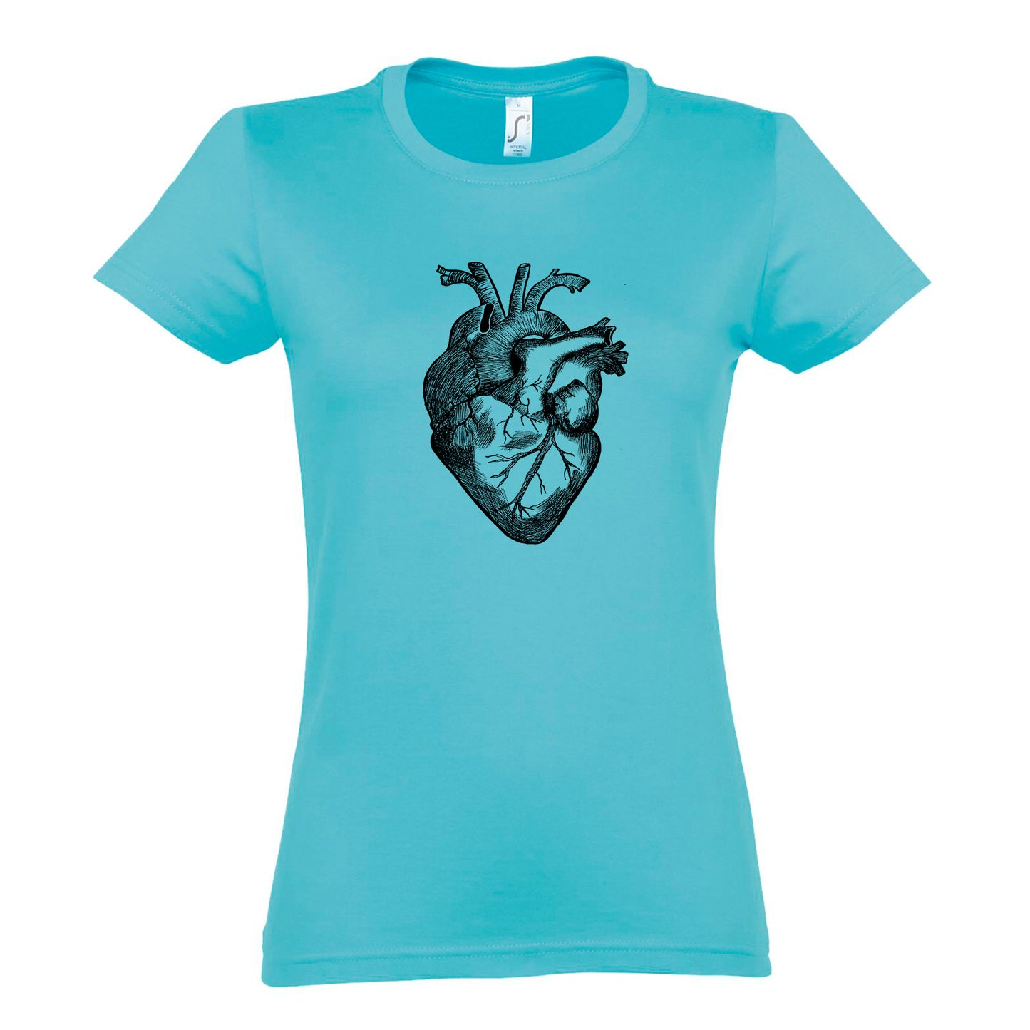 FairWear women's t-shirt 'anatomical heart' drawn cotton