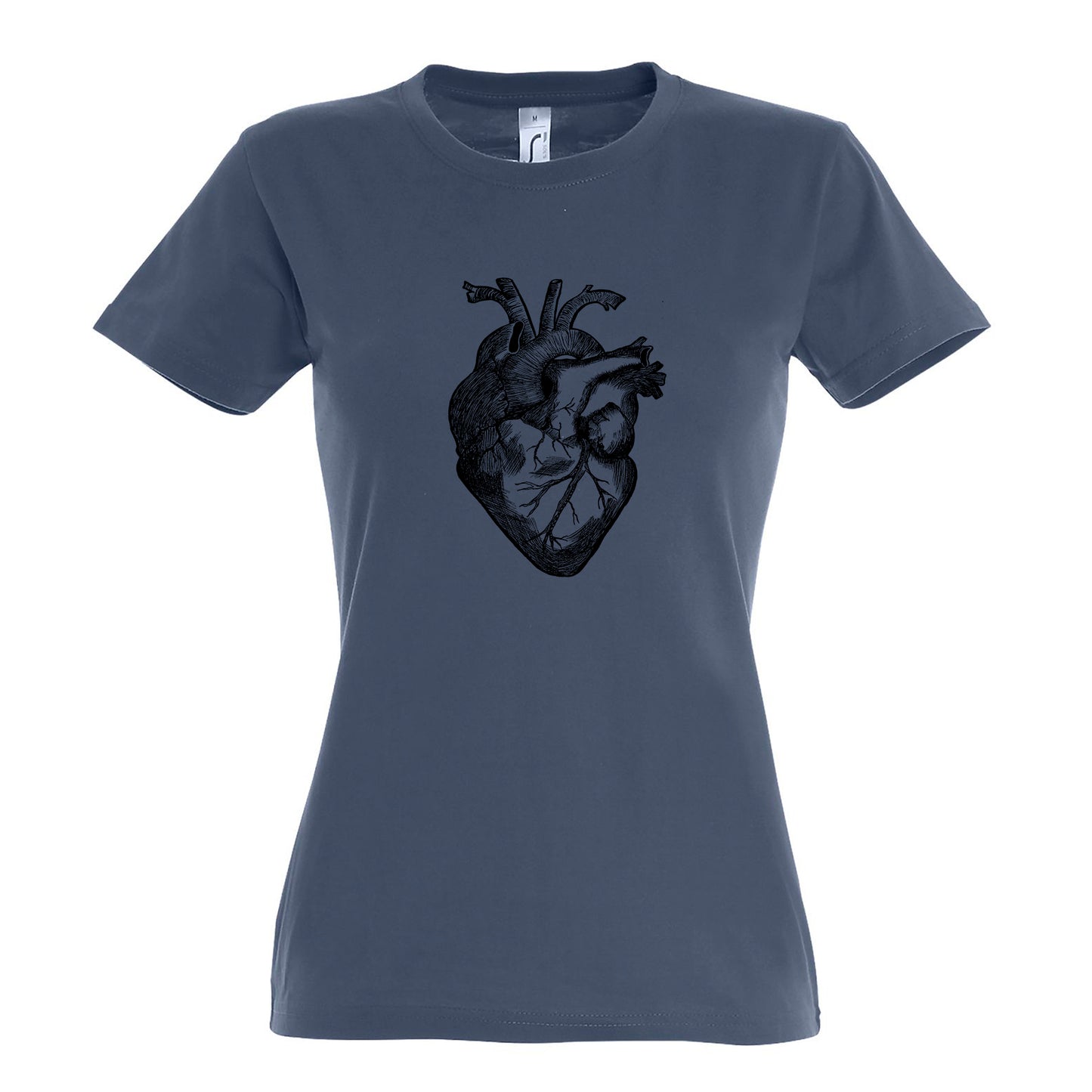 FairWear women's t-shirt 'anatomical heart' drawn cotton