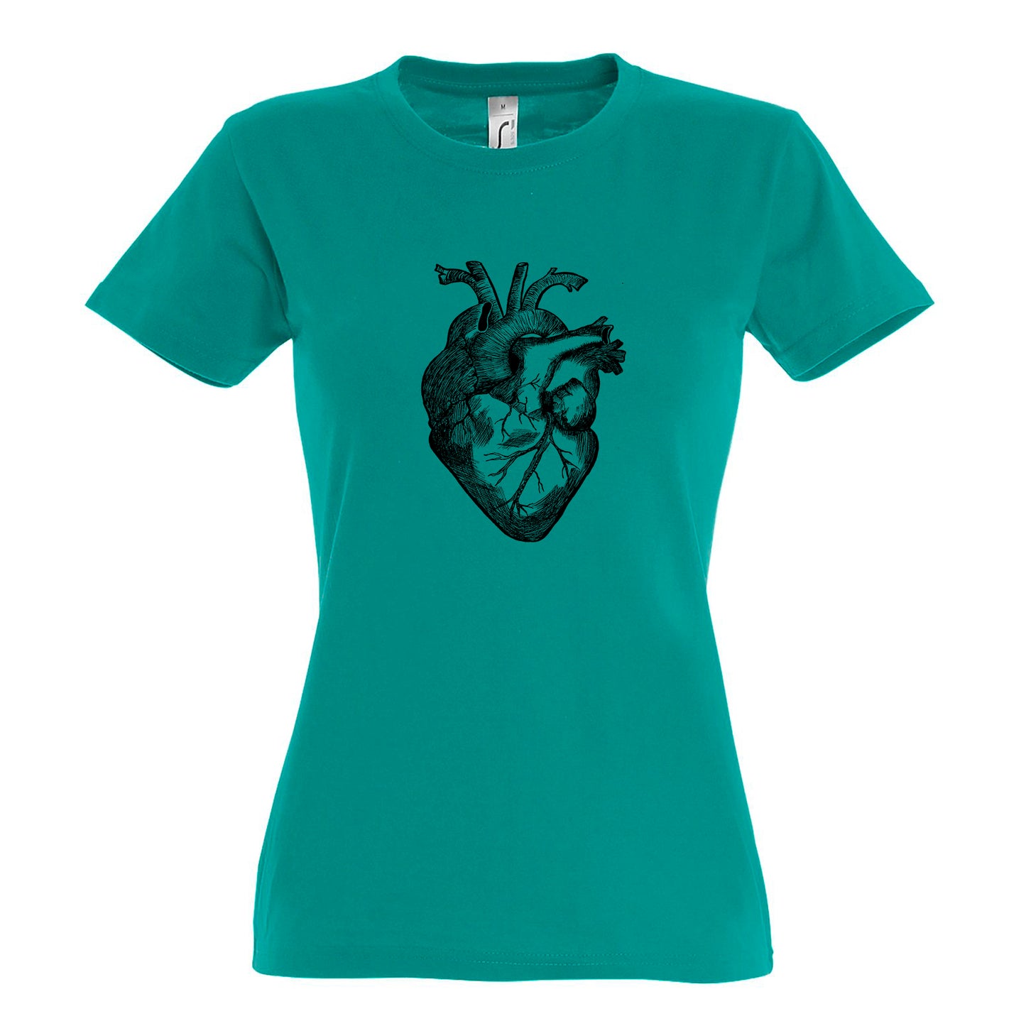 FairWear women's t-shirt 'anatomical heart' drawn cotton