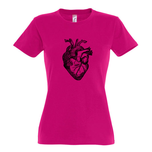 FairWear Damen T-Shirt 'Herz anatomisch' gezeichnet  Baumwolle