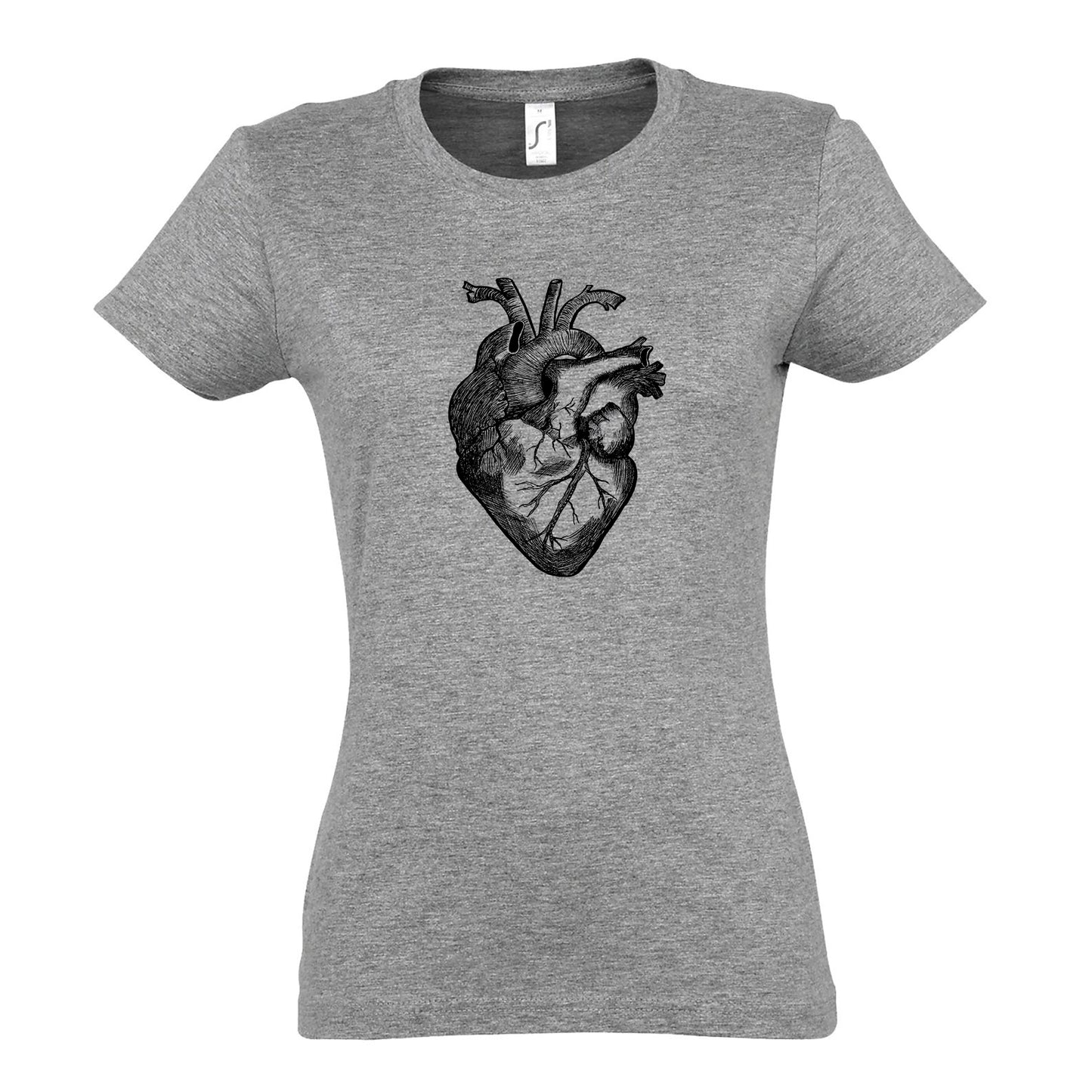 FairWear women's t-shirt 'anatomical heart' drawn cotton