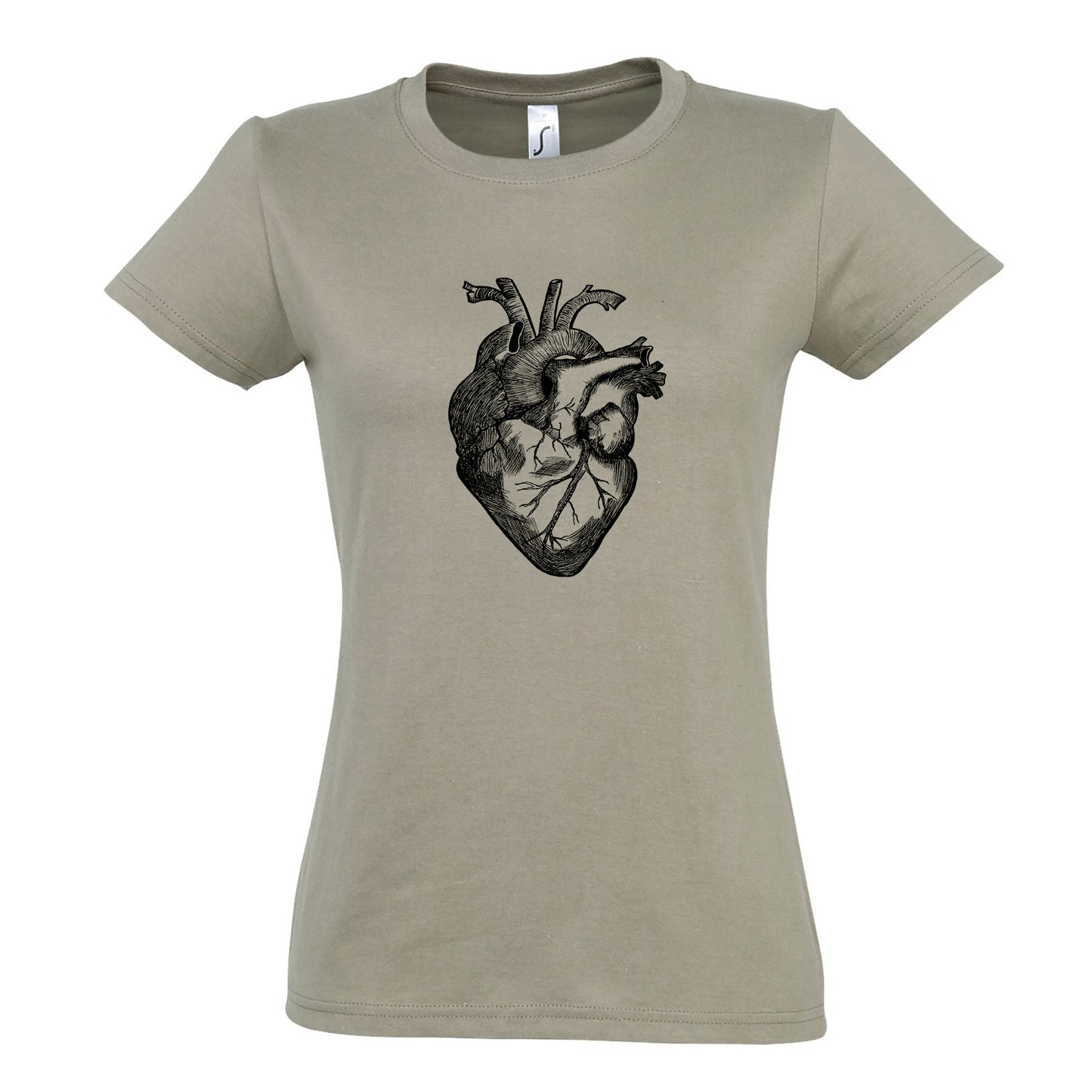 FairWear Damen T-Shirt 'Herz anatomisch' gezeichnet  Baumwolle