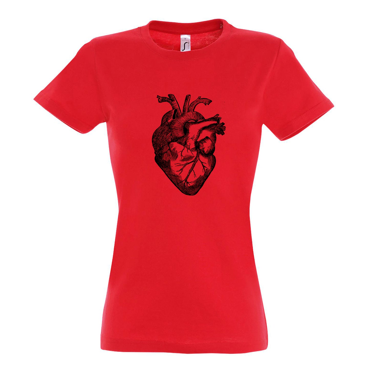 FairWear women's t-shirt 'anatomical heart' drawn cotton