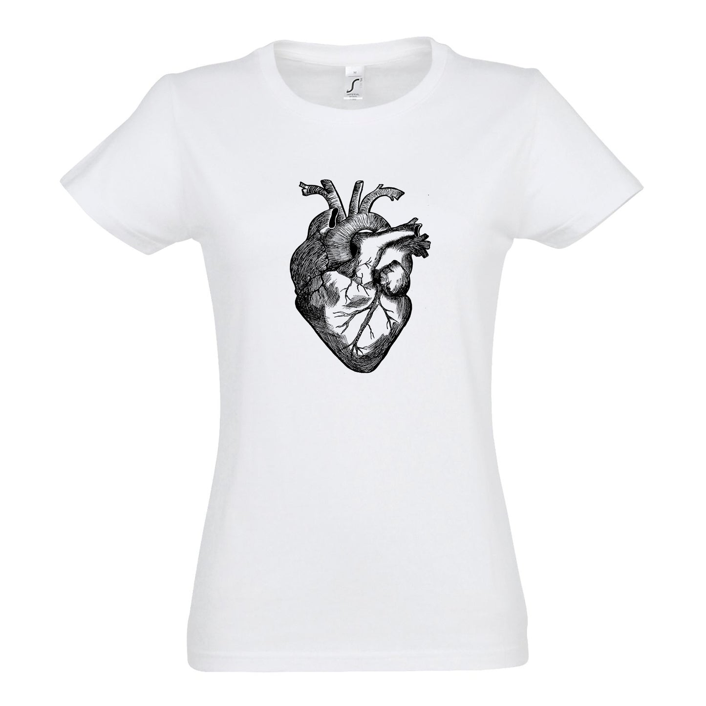 FairWear women's t-shirt 'anatomical heart' drawn cotton