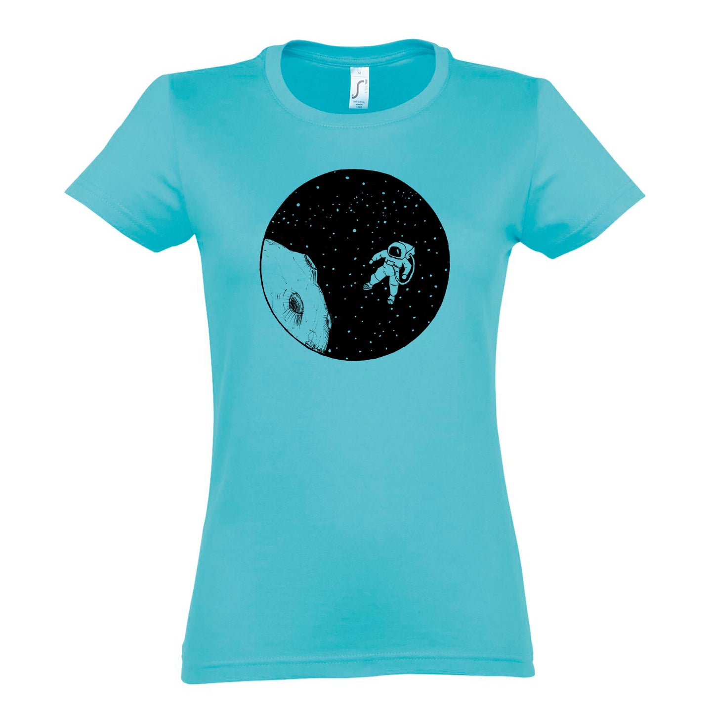 FairWear Damen T-Shirt 'Astronaut - gezeichnet' gezeichnet  Baumwolle