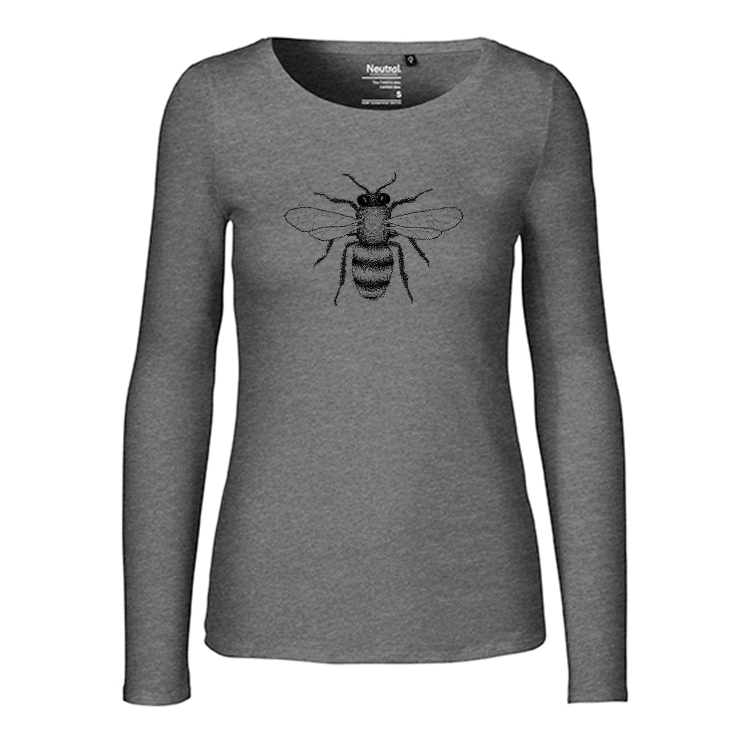 Damen FairTrade Longsleeve "Biene - gezeichnet" 100% BioBaumwolle und aus nachhaltiger Produktion