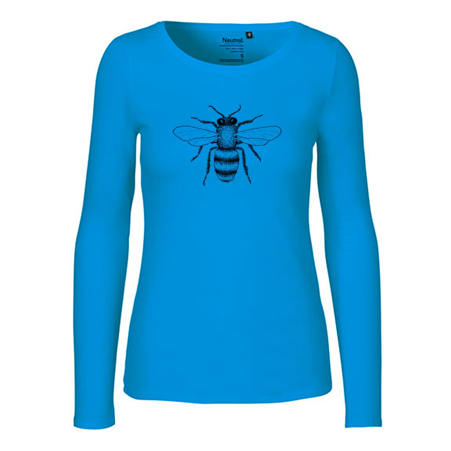 Damen FairTrade Longsleeve "Biene - gezeichnet" 100% BioBaumwolle und aus nachhaltiger Produktion