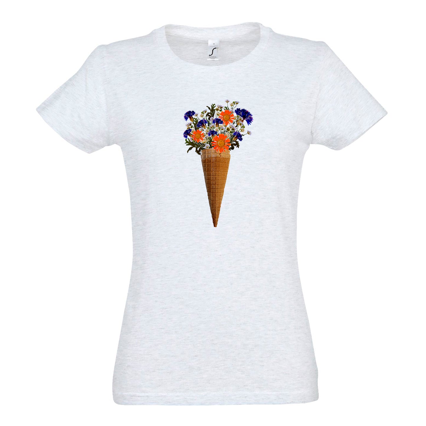 FairWear women's t-shirt 'Flower Ice' - drawn cotton