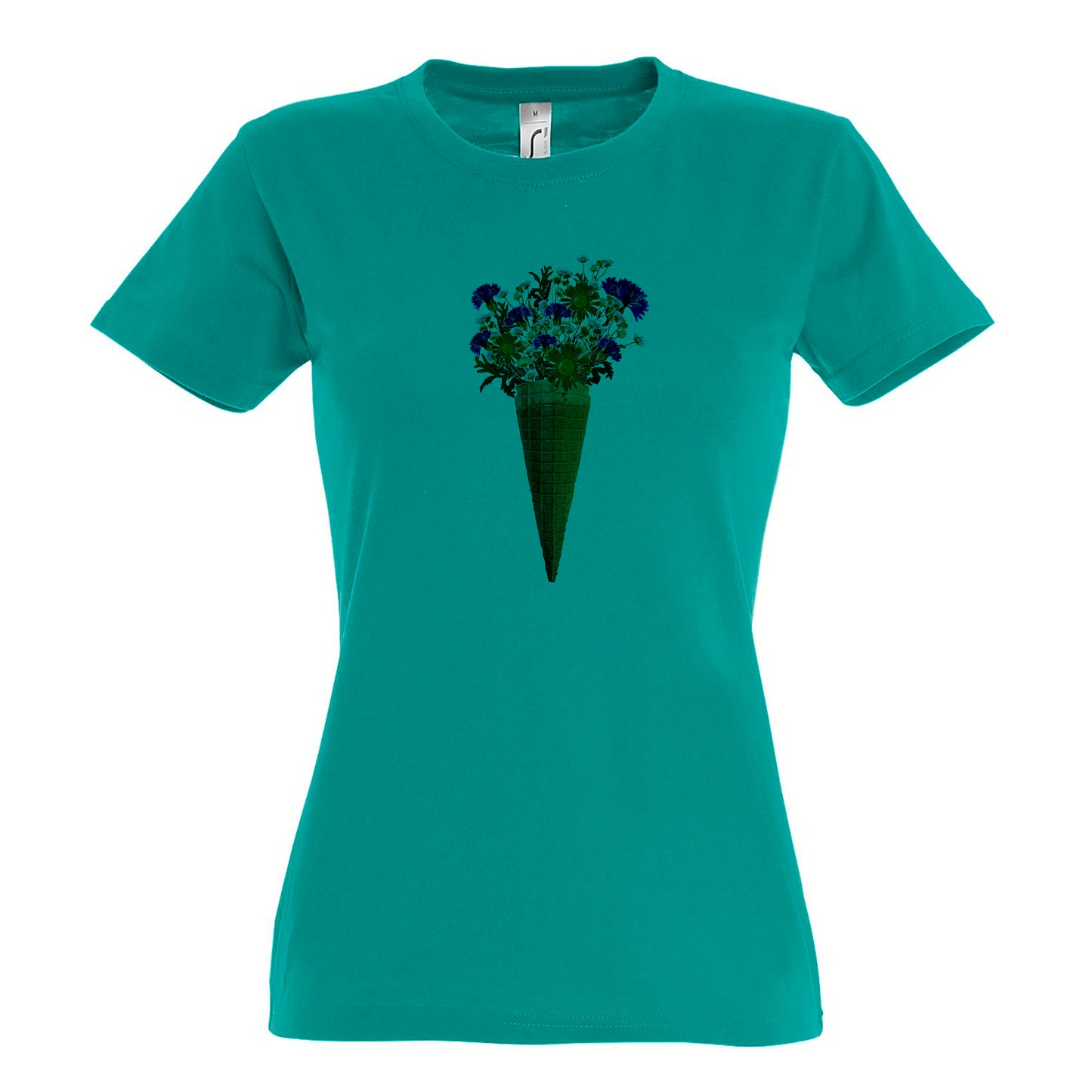 FairWear women's t-shirt 'Flower Ice' - drawn cotton