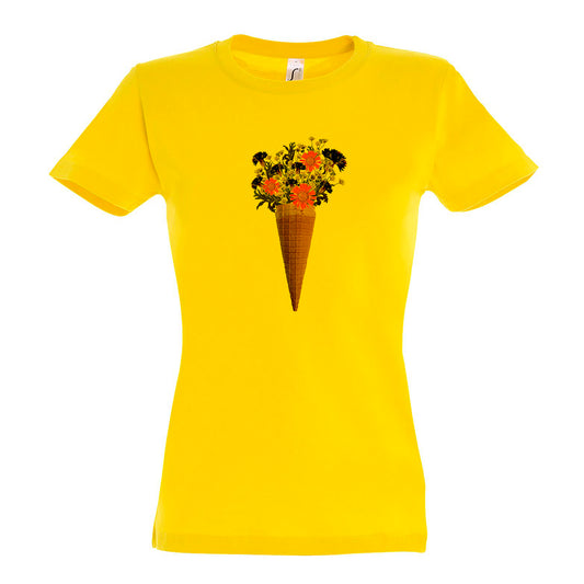 FairWear women's t-shirt 'Flower Ice' - drawn cotton