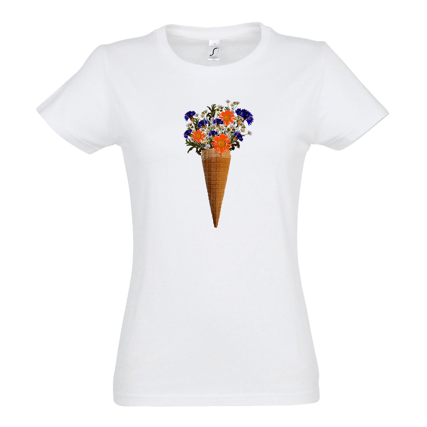 FairWear women's t-shirt 'Flower Ice' - drawn cotton