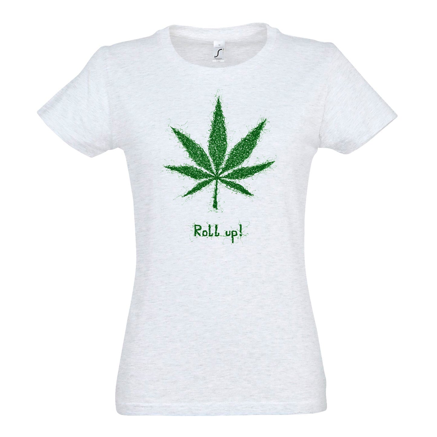 FairWear women's t-shirt 'Hemp leaf roll up' drawn cotton