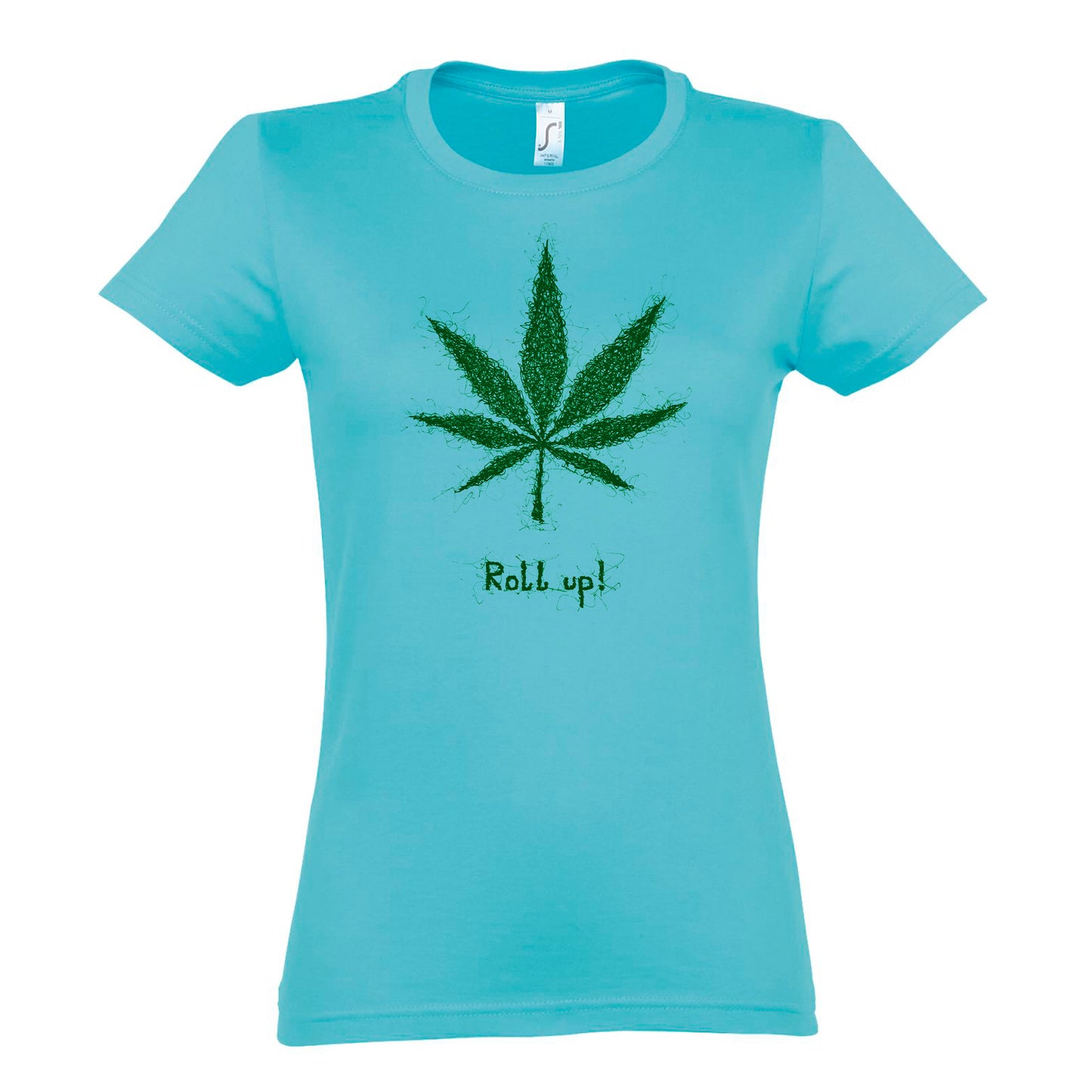 FairWear women's t-shirt 'Hemp leaf roll up' drawn cotton