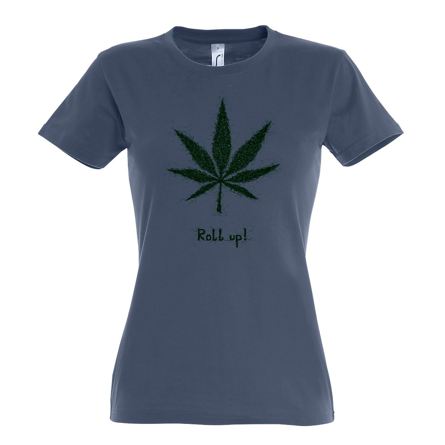 FairWear women's t-shirt 'Hemp leaf roll up' drawn cotton