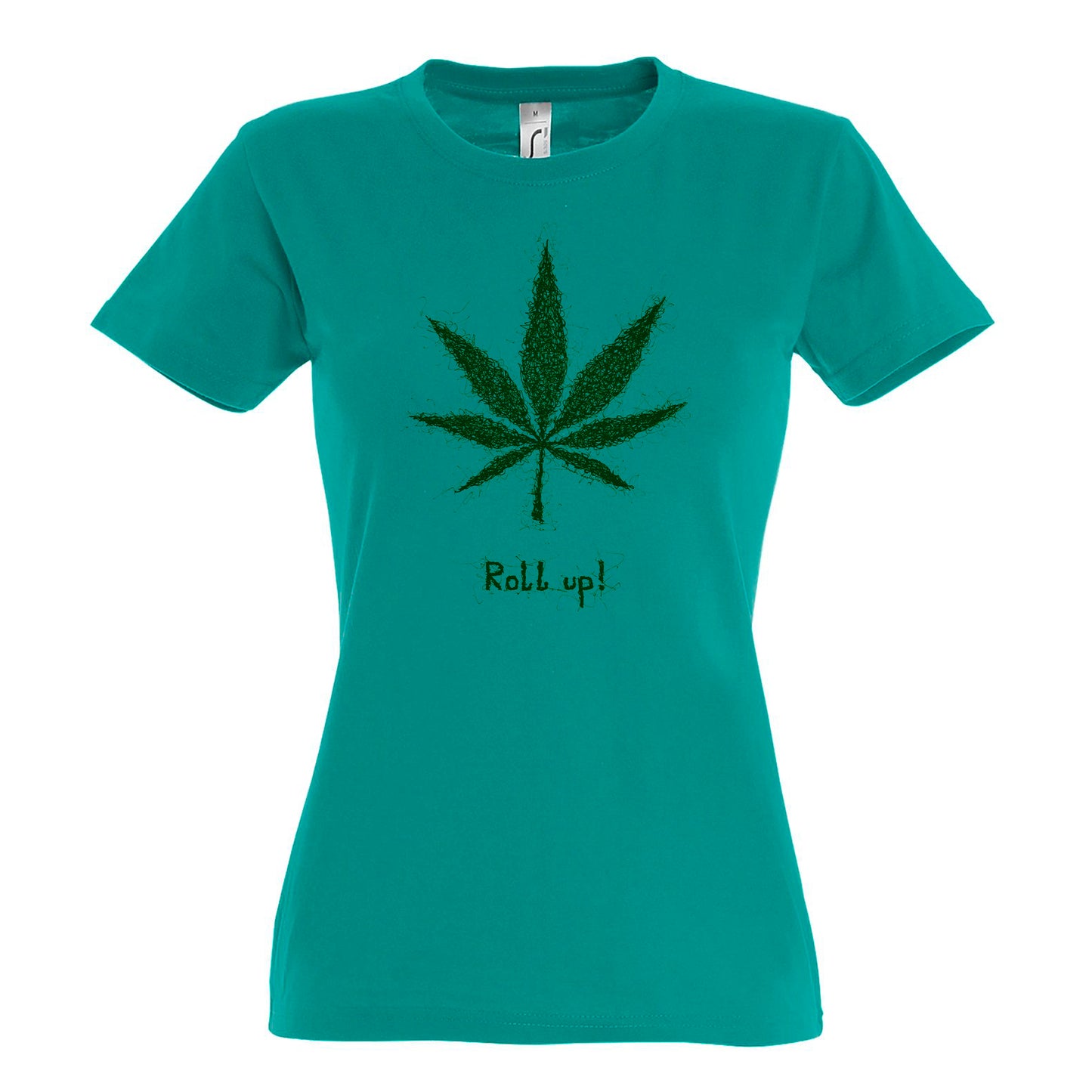 FairWear Damen T-Shirt 'Hanfblatt Roll up' gezeichnet  Baumwolle