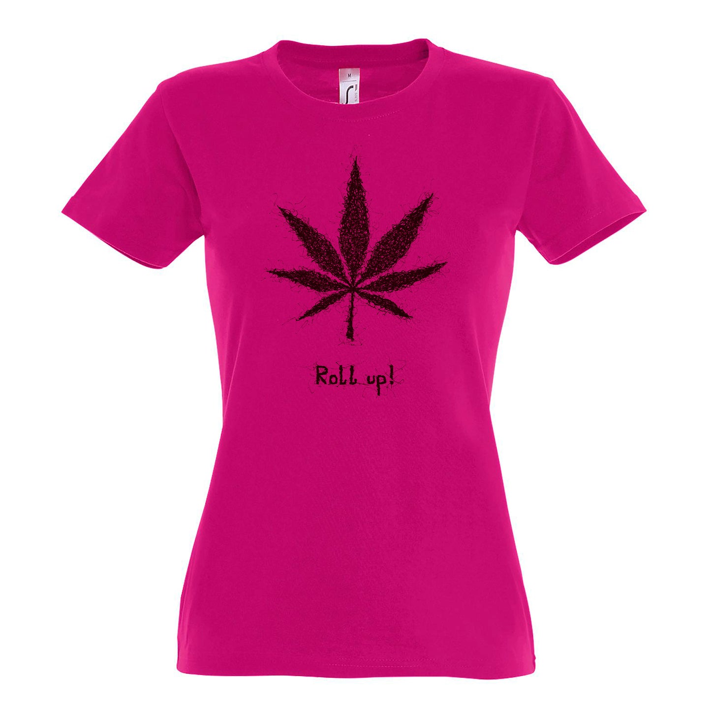 FairWear Damen T-Shirt 'Hanfblatt Roll up' gezeichnet  Baumwolle