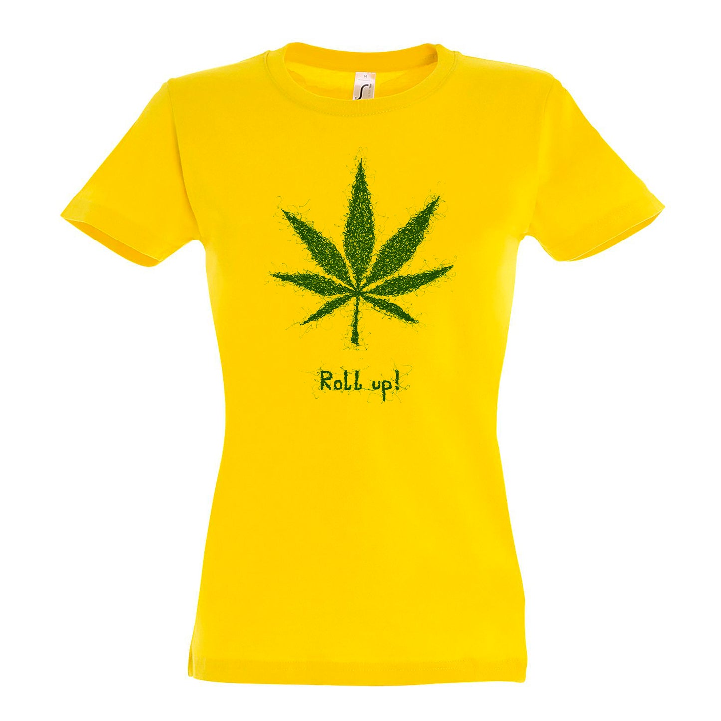 FairWear women's t-shirt 'Hemp leaf roll up' drawn cotton