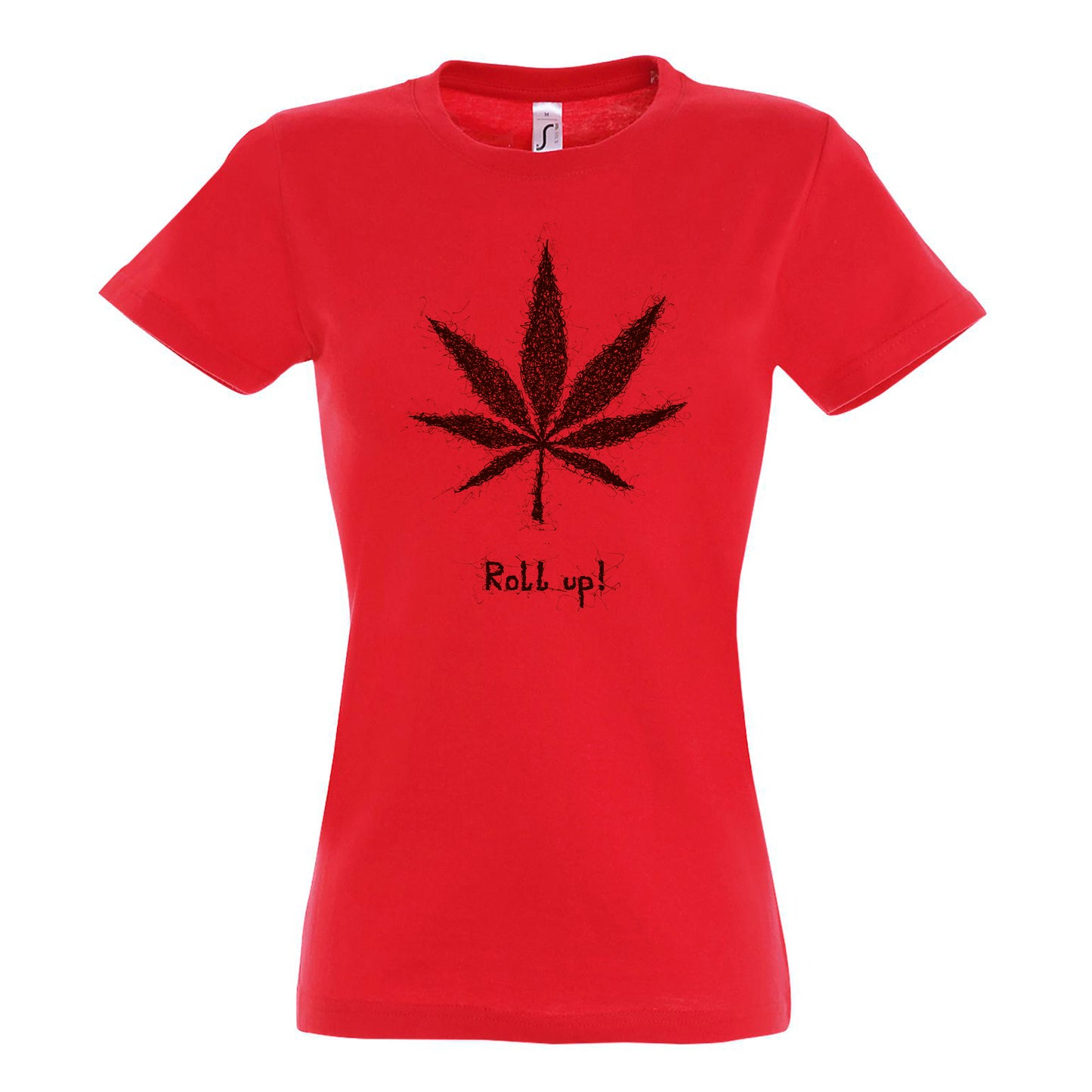 FairWear women's t-shirt 'Hemp leaf roll up' drawn cotton