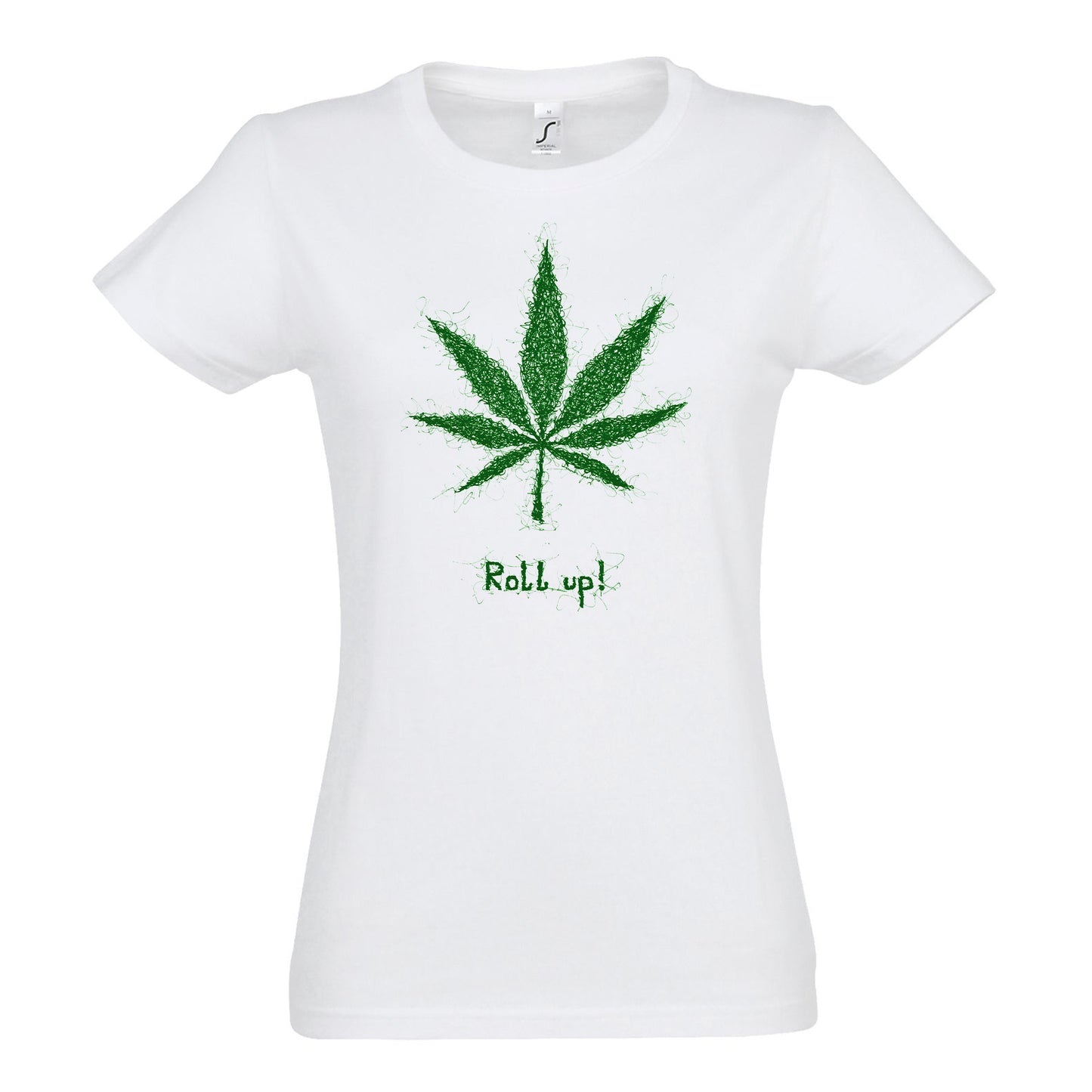 FairWear Damen T-Shirt 'Hanfblatt Roll up' gezeichnet  Baumwolle