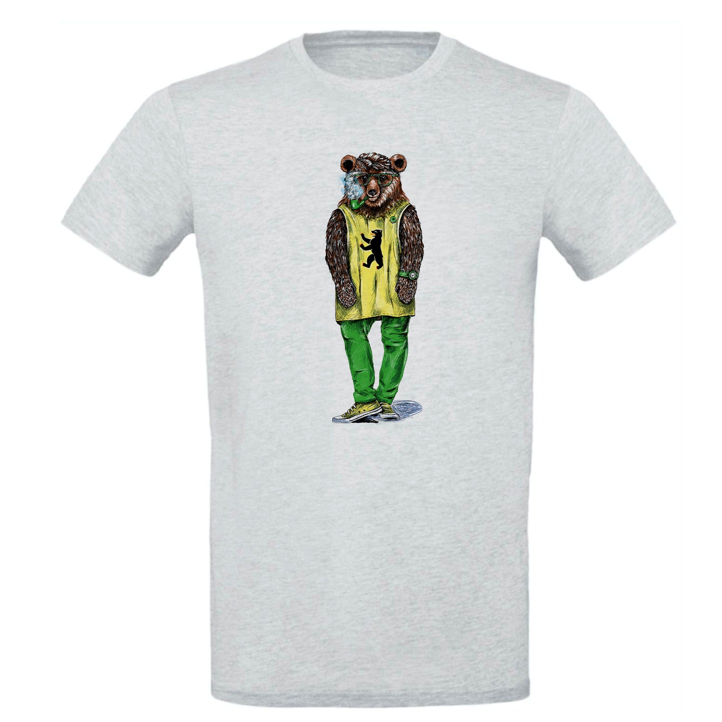 FairWear men's t-shirt 'hipster bear drawn' cotton