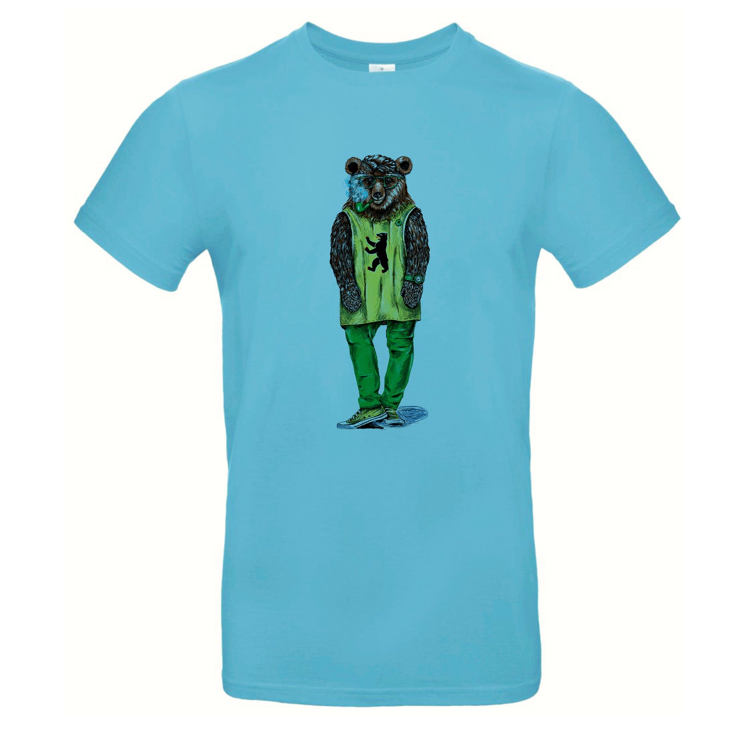 FairWear men's t-shirt 'hipster bear drawn' cotton