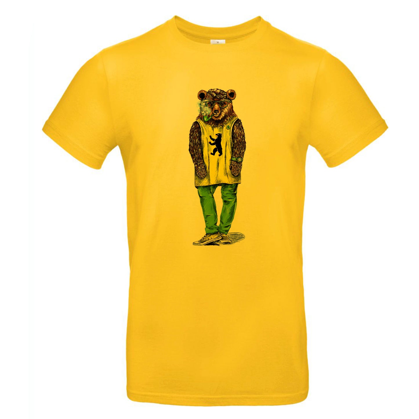 FairWear men's t-shirt 'hipster bear drawn' cotton